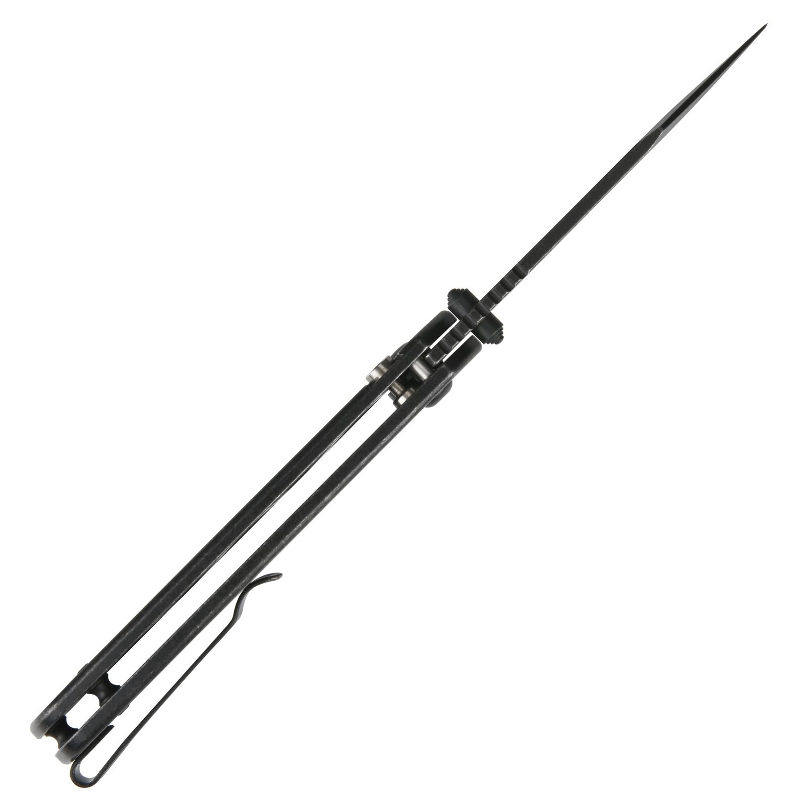 CJRB Bowie Pyrite J1942 AR-RPM9 Steel Blade Steel Handle Folding Knives - Black Coating Stonewash (J1942-BST)