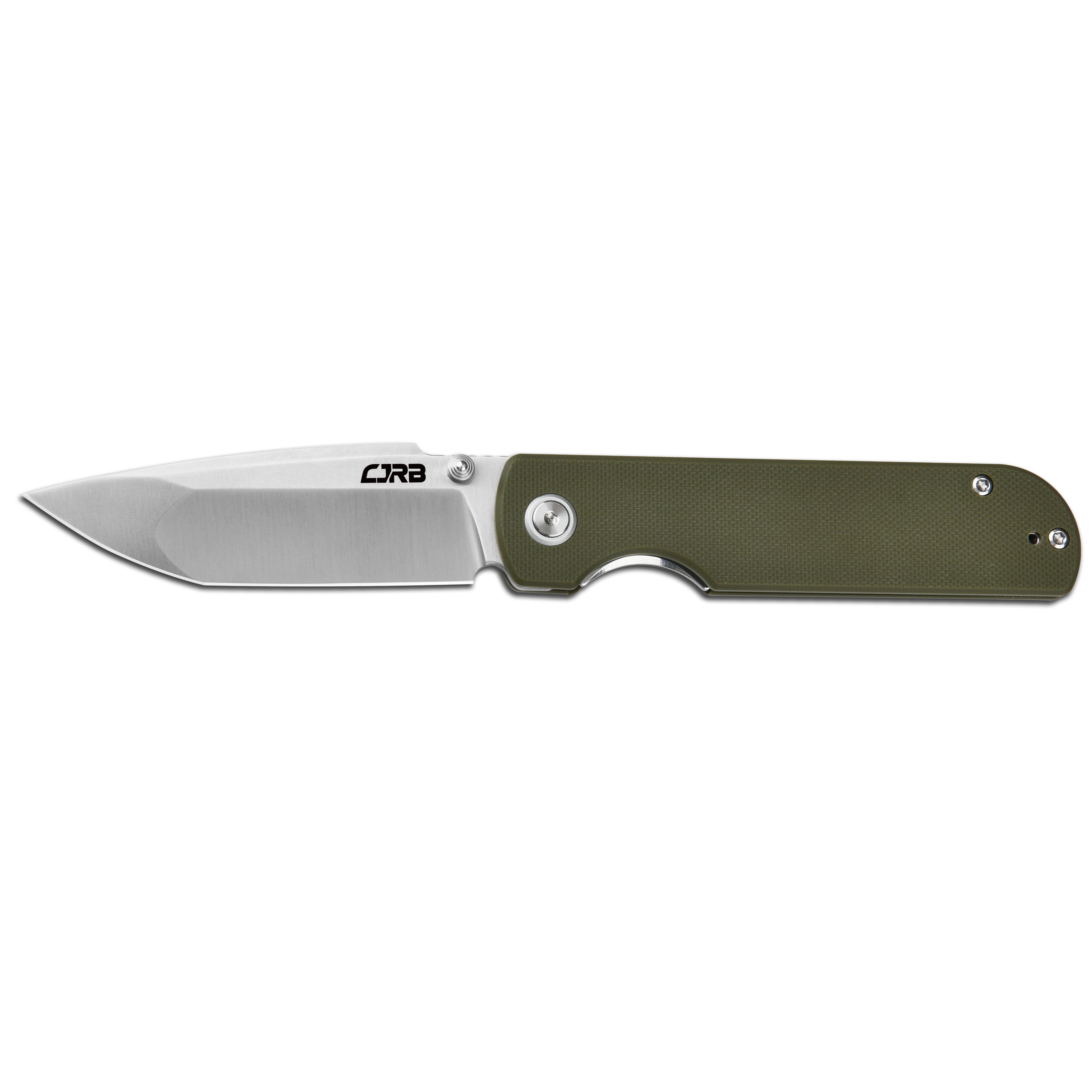 CJRB Nova J1937 AR-RPM9 Steel Blade G10 Handle Folding Knives - Sand Polish / Green (J1937-GN)