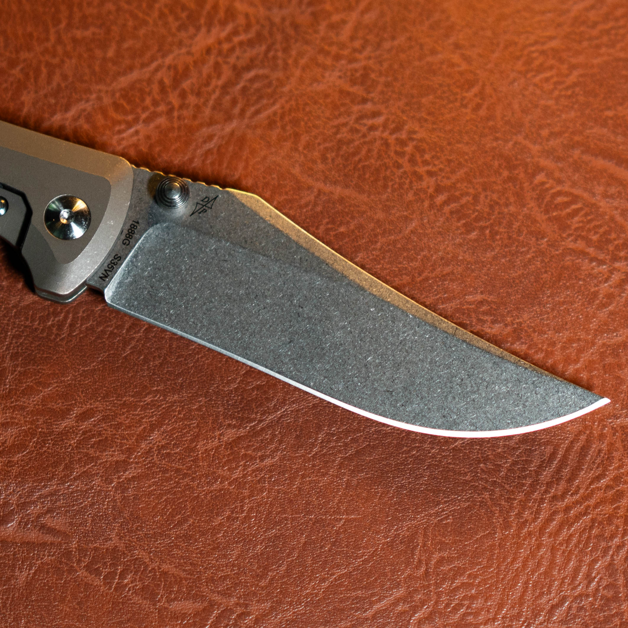 Artisan Cutlery Santee Thumb Stud & Frame Lock Folding Knife Titanium Handle (3.54'' CPM S35VN Steel Stone Wash Blade) 1888G-GY