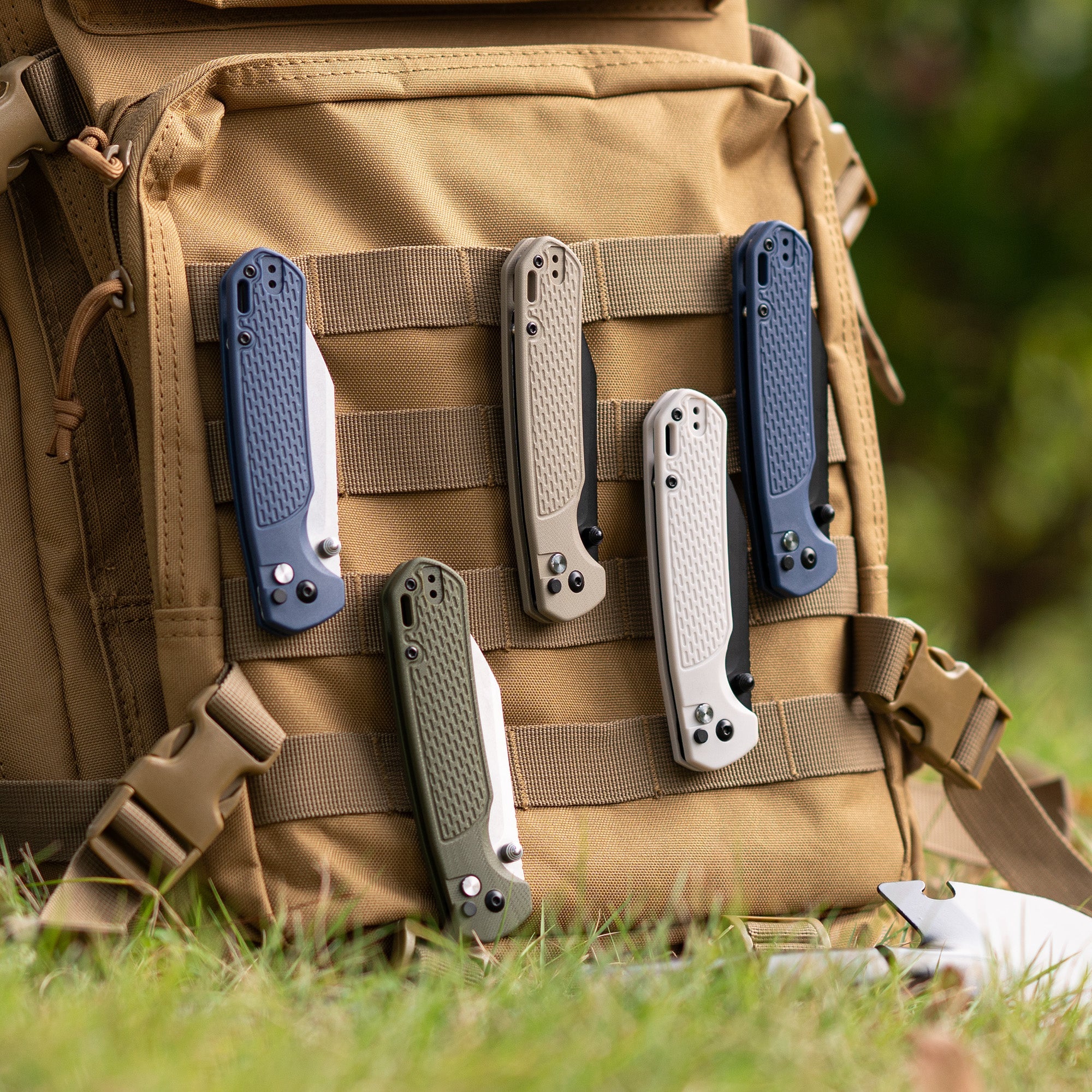 CJRB Large Pyrite-Light J1945L AR-RPM9 Steel Blade FRN Handle Folding Knives - Blue FRN Handle/Stone Wash Blade (J1945L-BU)