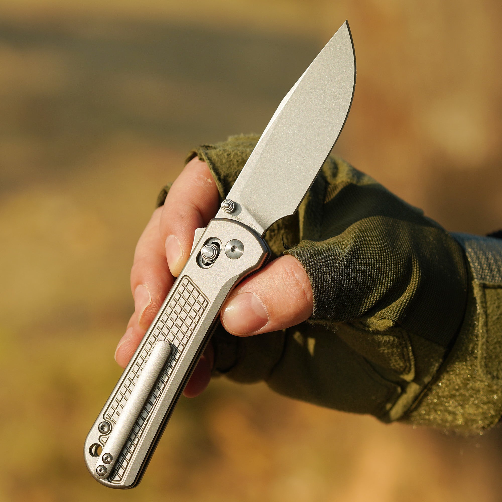 CJRB Bolt J1960G S90V Steel Blade Titanium Handle Folding Knives