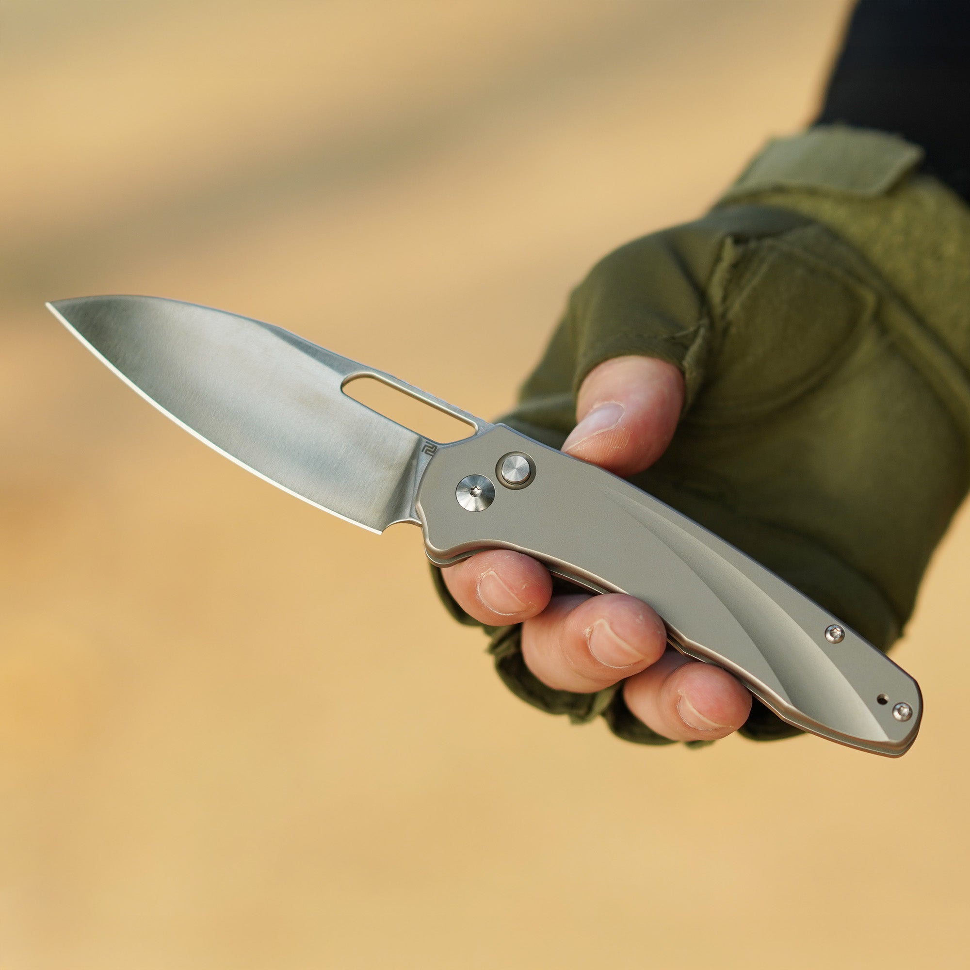 Artisan Cutlery Ornis 1865G CPM S90V Blade Titanium Handle Folding Knives