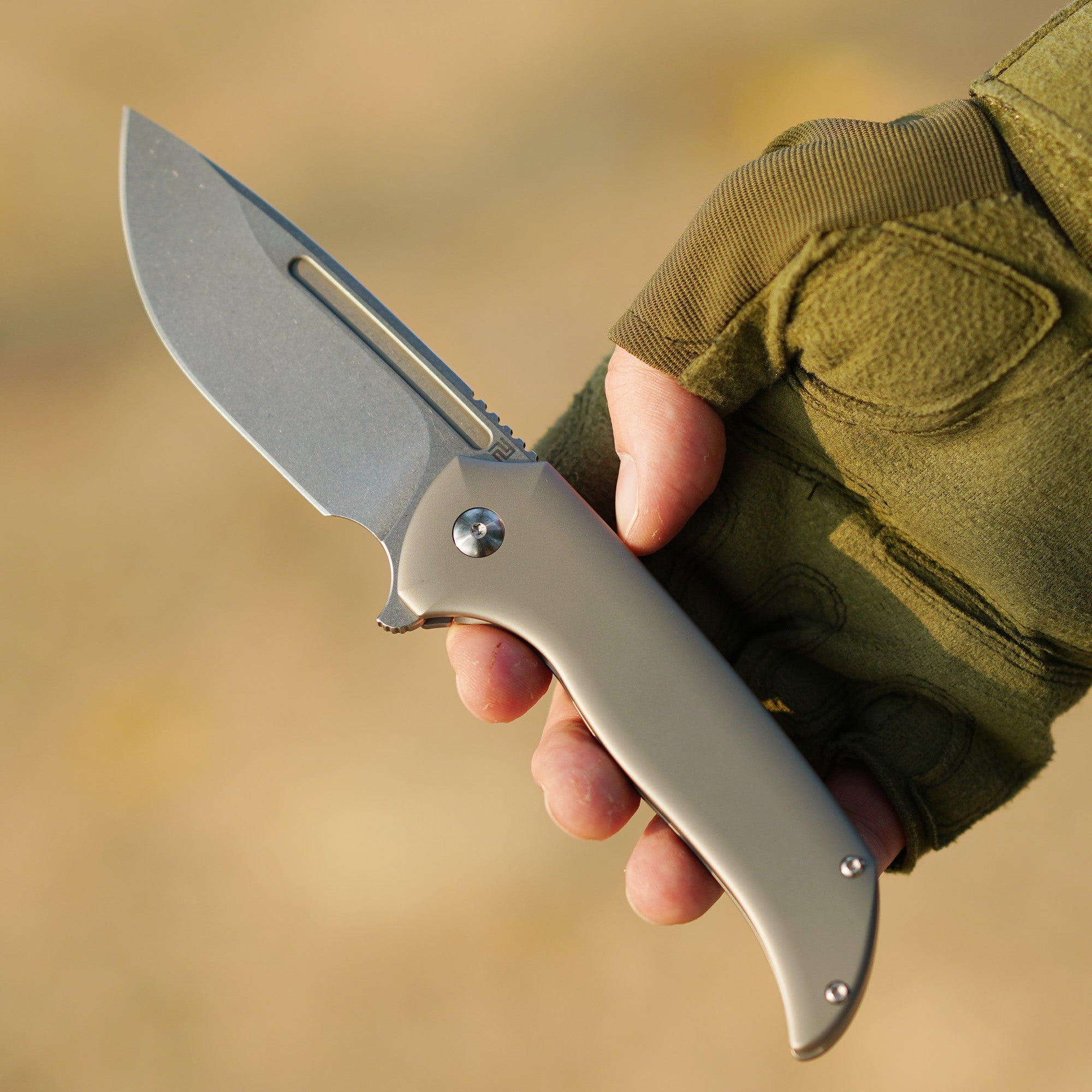 ArtisanCutlery Trux ATZ-1861G S35VN Blade Titanium Handle Folding Knives