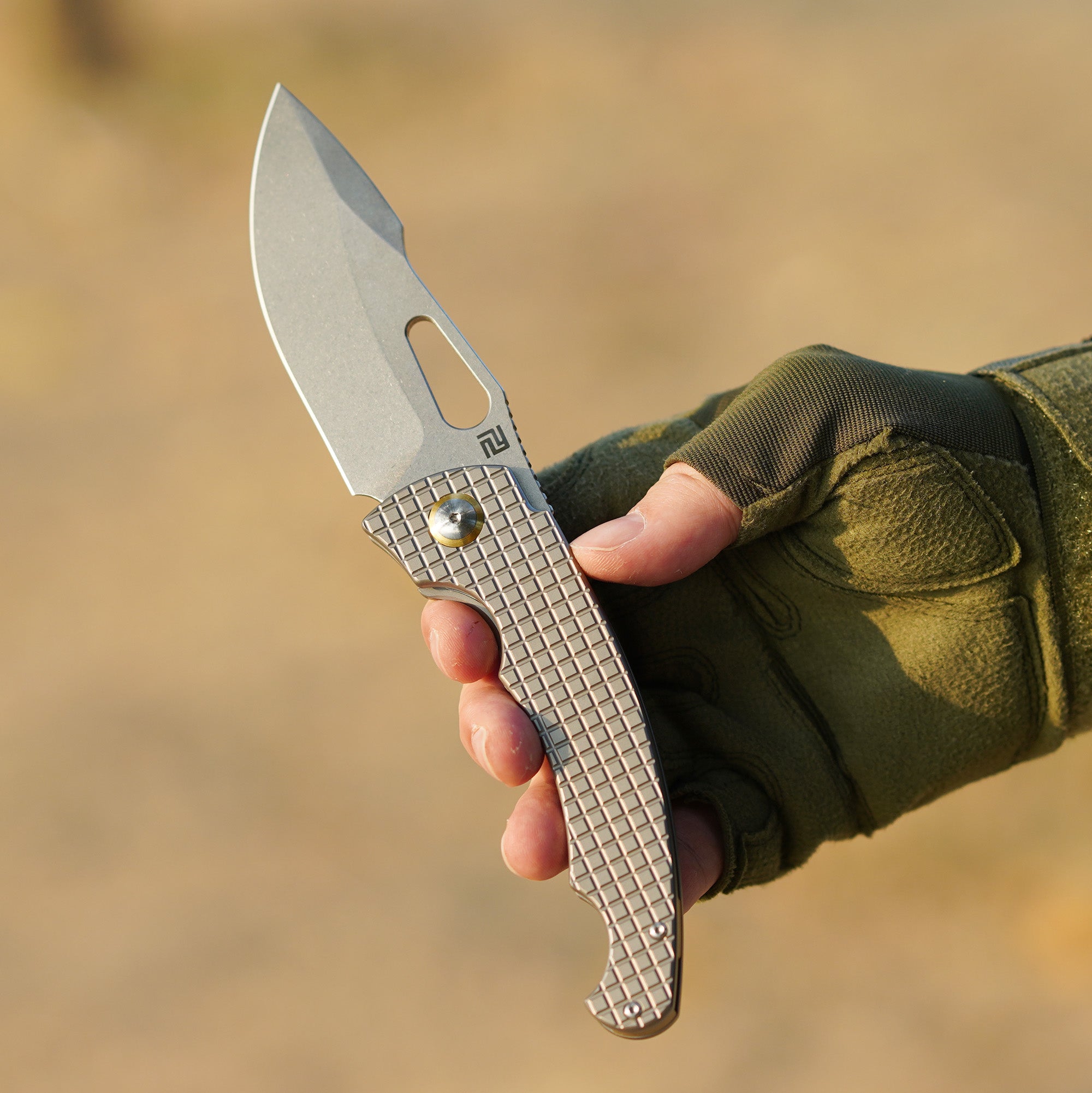 Artisan Cutlery Xcellerator ATZ-1860G CPM S90V Blade Titanium Handle Folding Knives