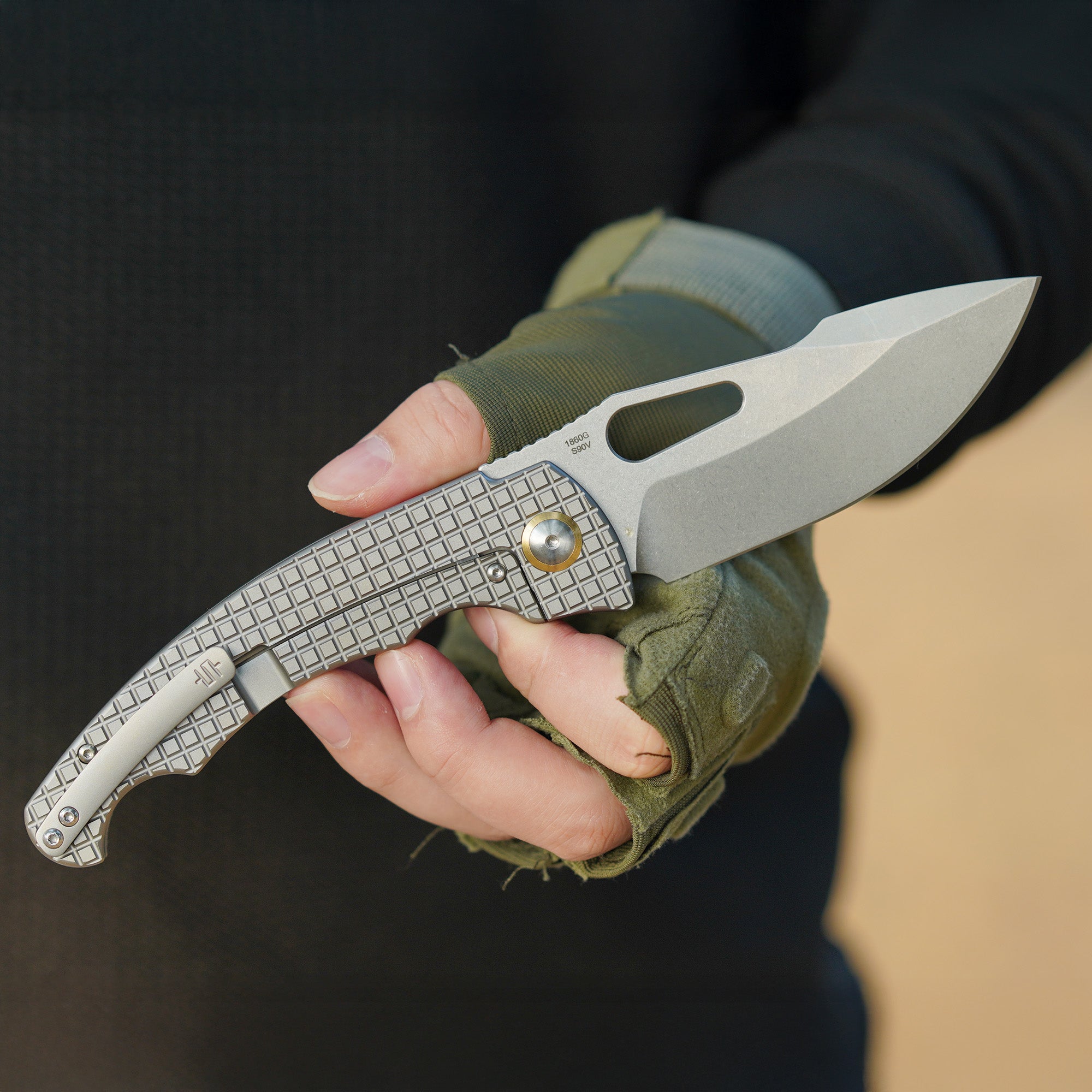 Artisan Cutlery Xcellerator ATZ-1860G CPM S90V Blade Titanium Handle Folding Knives