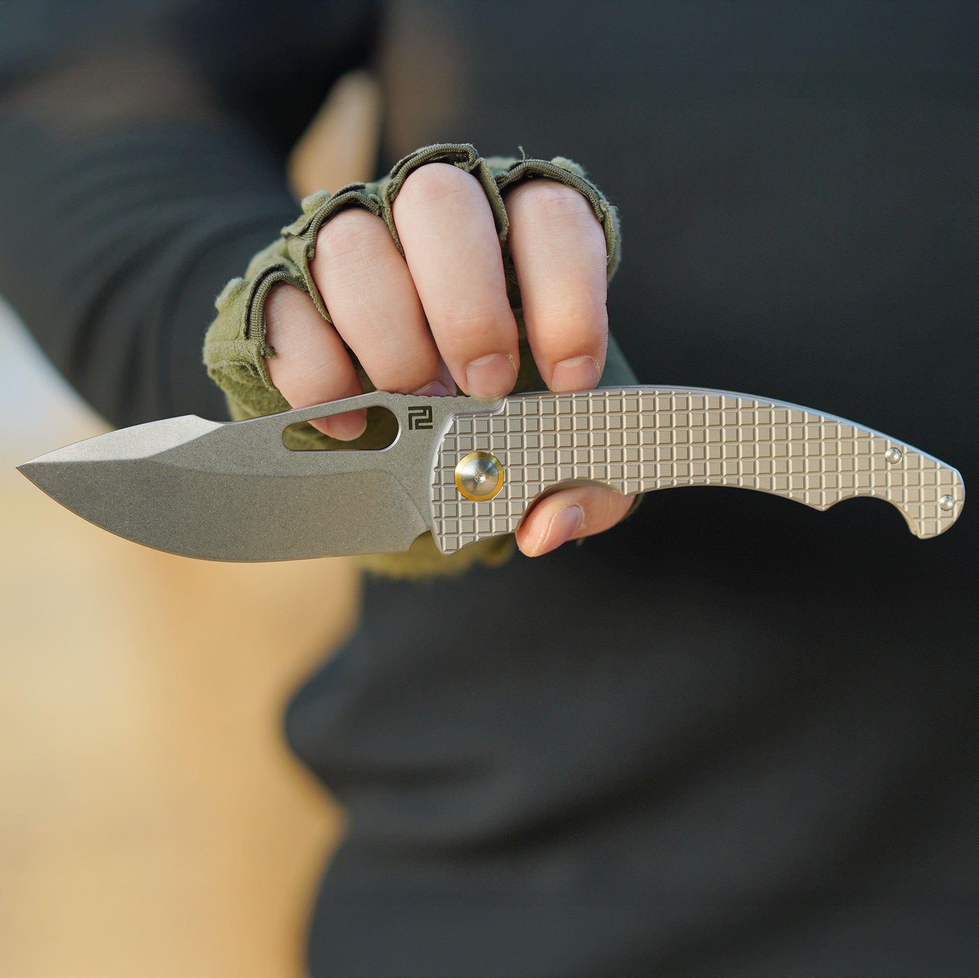 Artisan Cutlery Xcellerator ATZ-1860G CPM S90V Blade Titanium Handle Folding Knives