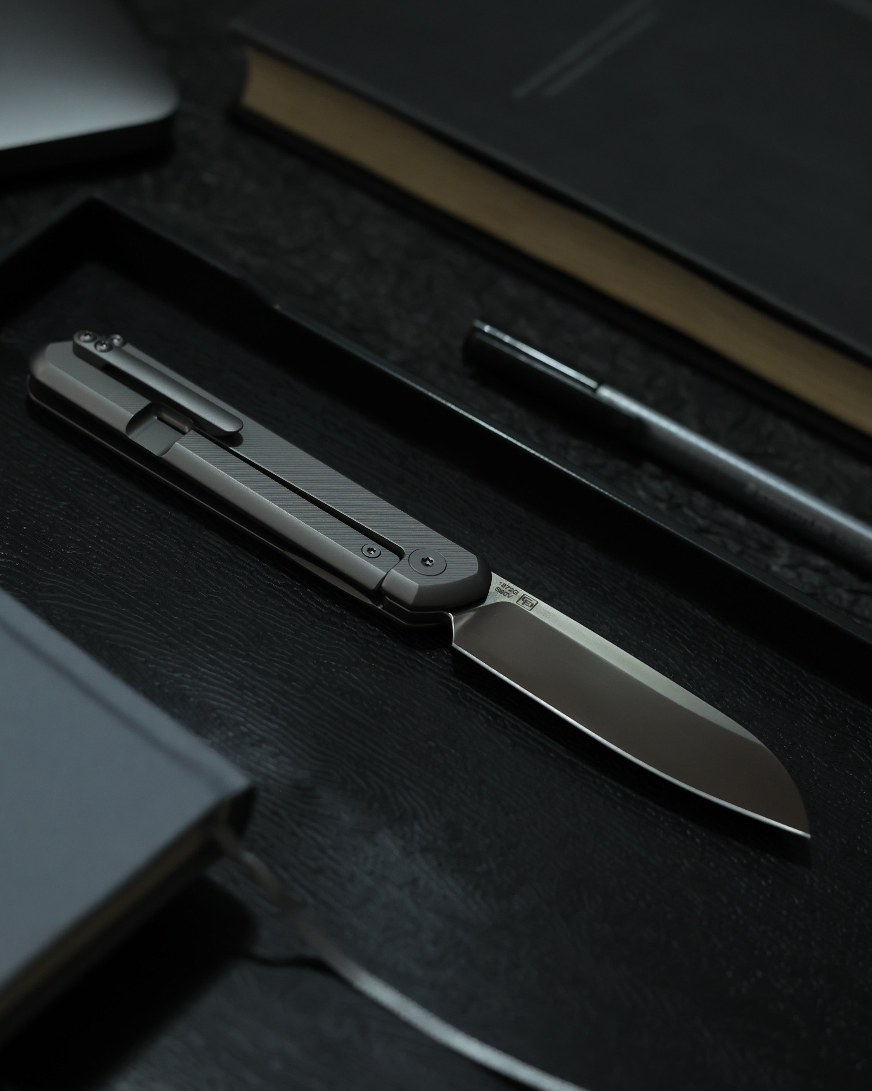 Artisan Cutlery IO ATZ-1872G S90V Blade Titanium Handle Folding Knives