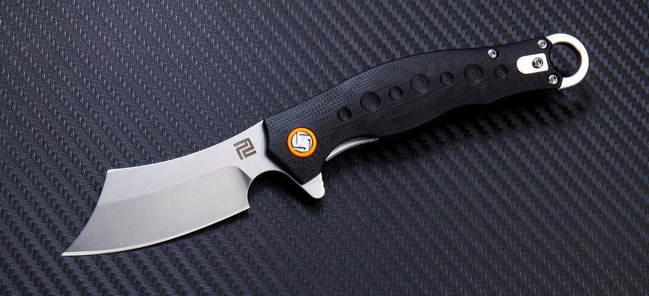 Artisan Cutlery Corsair ATZ-1828P D2 Blade G10 and Micarta and Carbon Fiber Handle Folding Knives