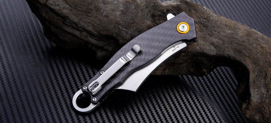 Artisan Cutlery Corsair ATZ-1828P D2 Blade G10 and Micarta and Carbon Fiber Handle Folding Knives