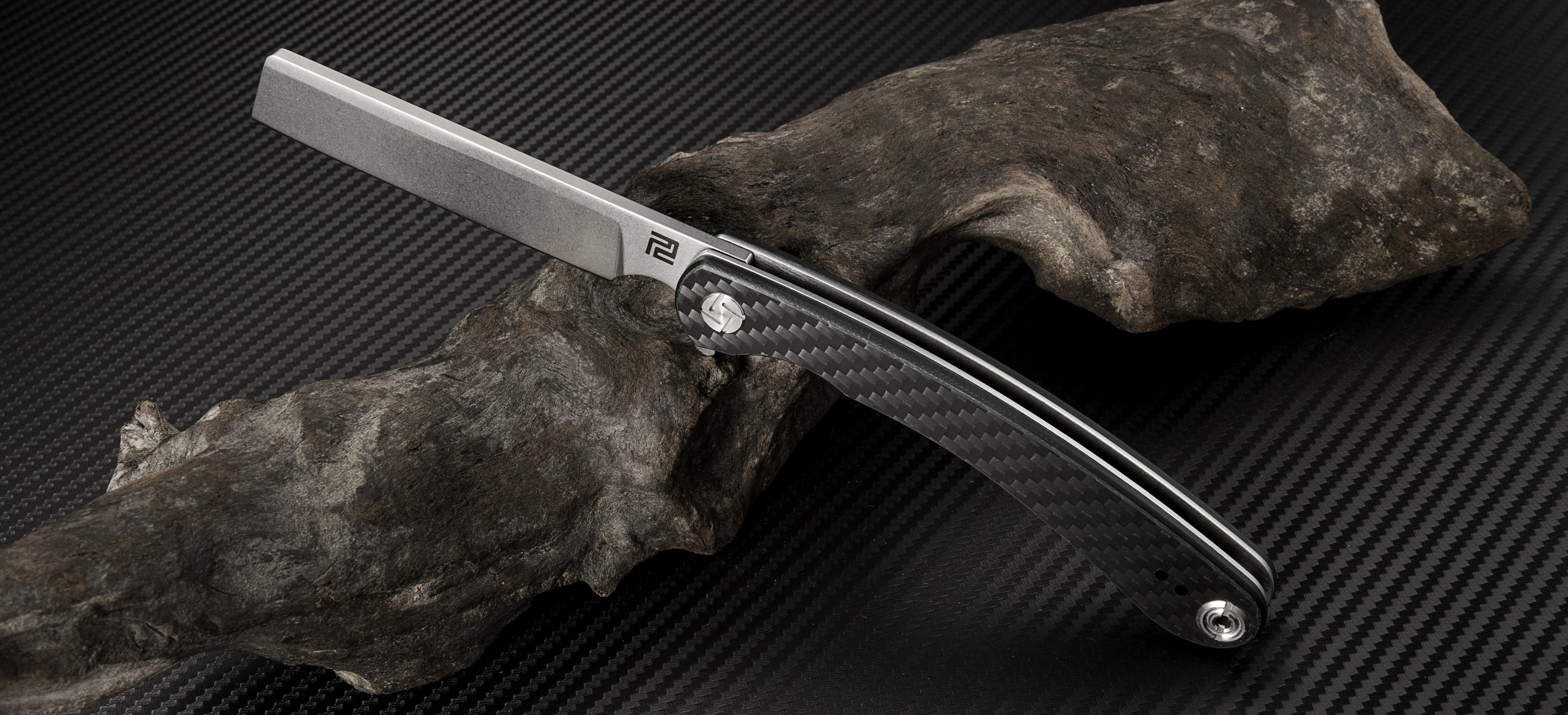 Artisan Cutlery Orthodox ATZ-1817PS D2/AR-RPM9 Blade Carbon Fiber Handle Folding Knives