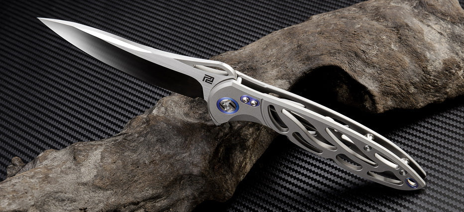 Artisan Cutlery Hoverwing ATZ-1801G S35VN Blade Titanium TC4 Handle Folding Knives