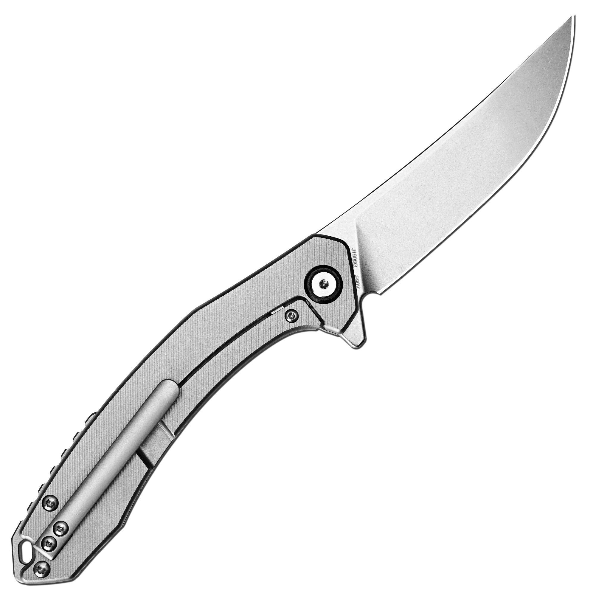 CJRB Gobi Flipper & Liner Lock Titanium Handle (3.5'' CPM S90V Stone Wash Blade) J1906G-TI (Exclusive)