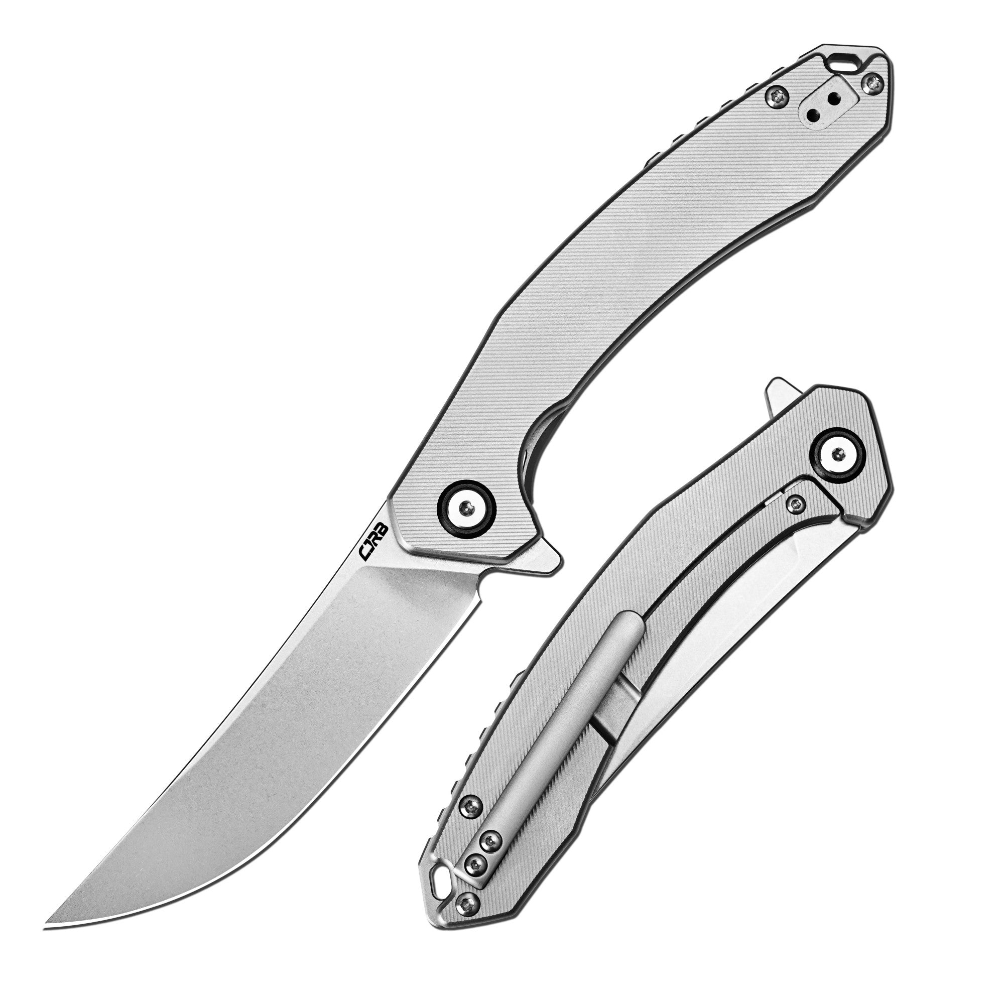 CJRB Gobi Flipper & Liner Lock Titanium Handle (3.5'' CPM S90V Stone Wash Blade) J1906G-TI (Exclusive)