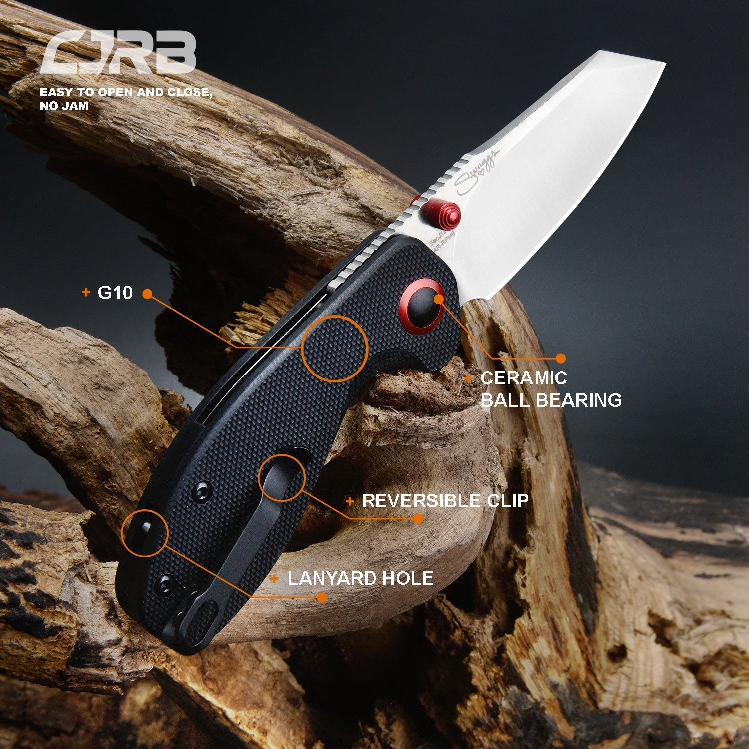 CJRB Maileah J1918 AR-RPM9 Steel Blade G10 Handle Folding Knives - Black (J1918-BKF)