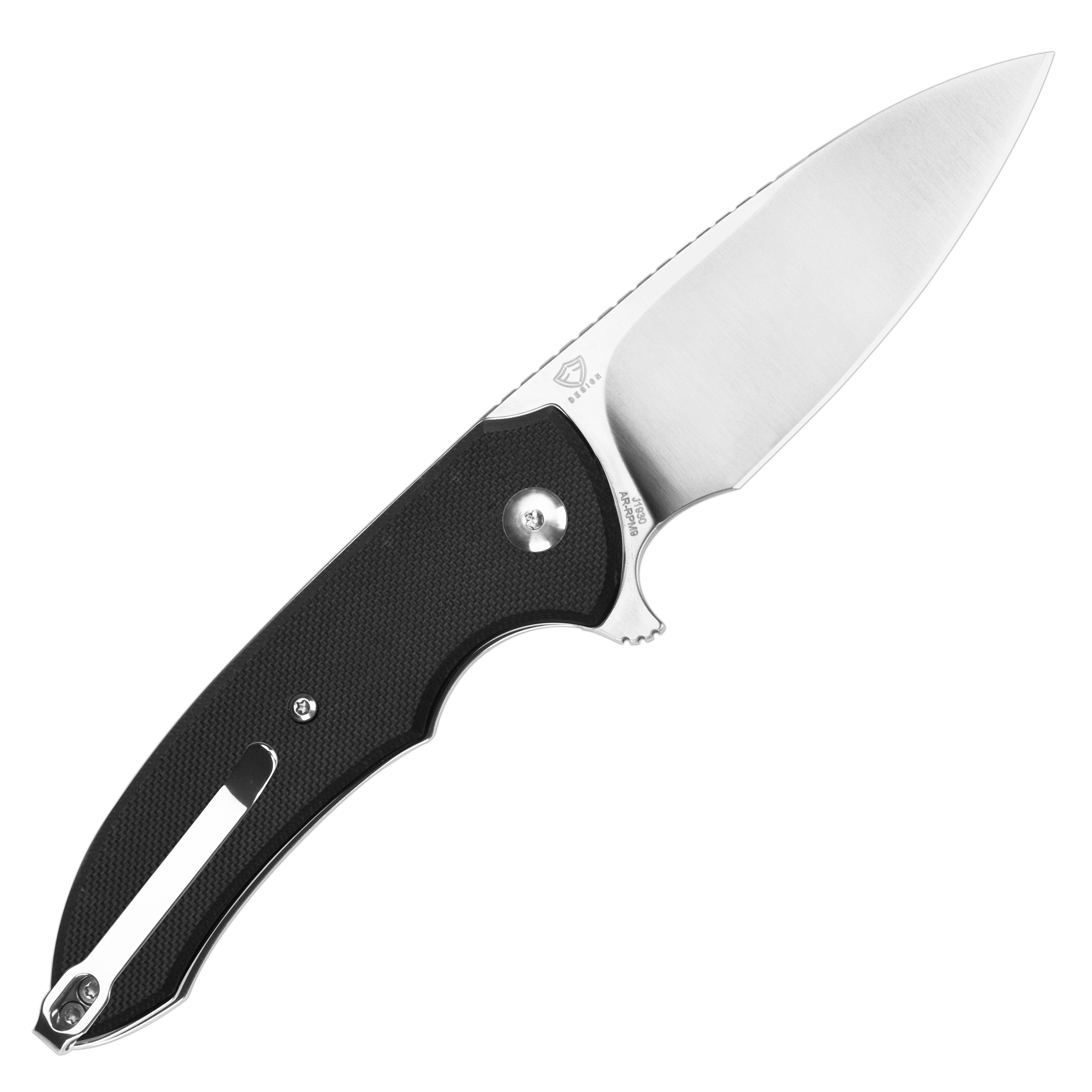 CJRB Space Cowboy J1930 AR-RPM9 Steel Blade G10 Handle Folding Knives - Black (J1930-BK)