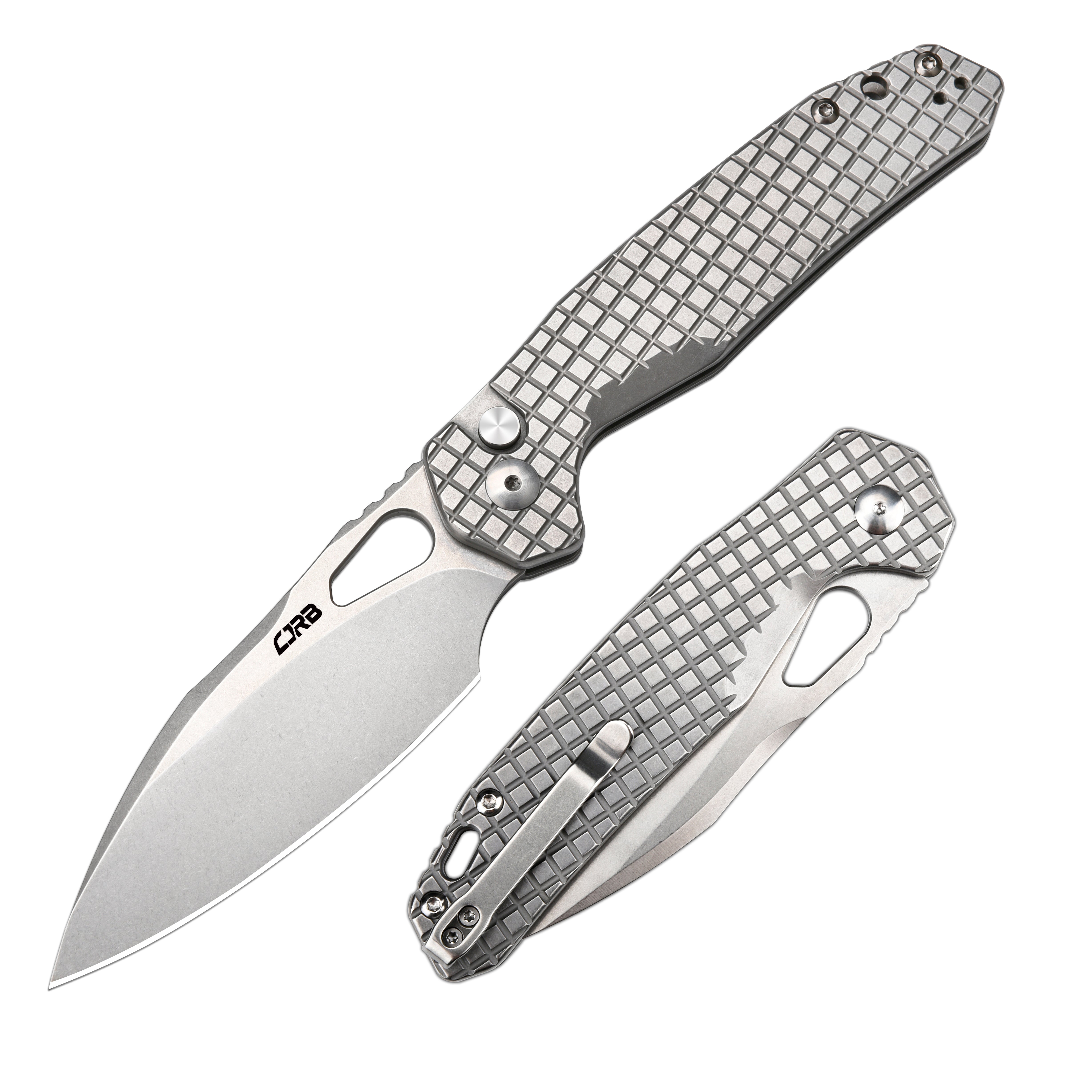 CJRB Frack J1931 AR-RPM9 Steel Blade Steel(Frag pattern) Handle Folding Knives - Stone Wash (J1931-FST)