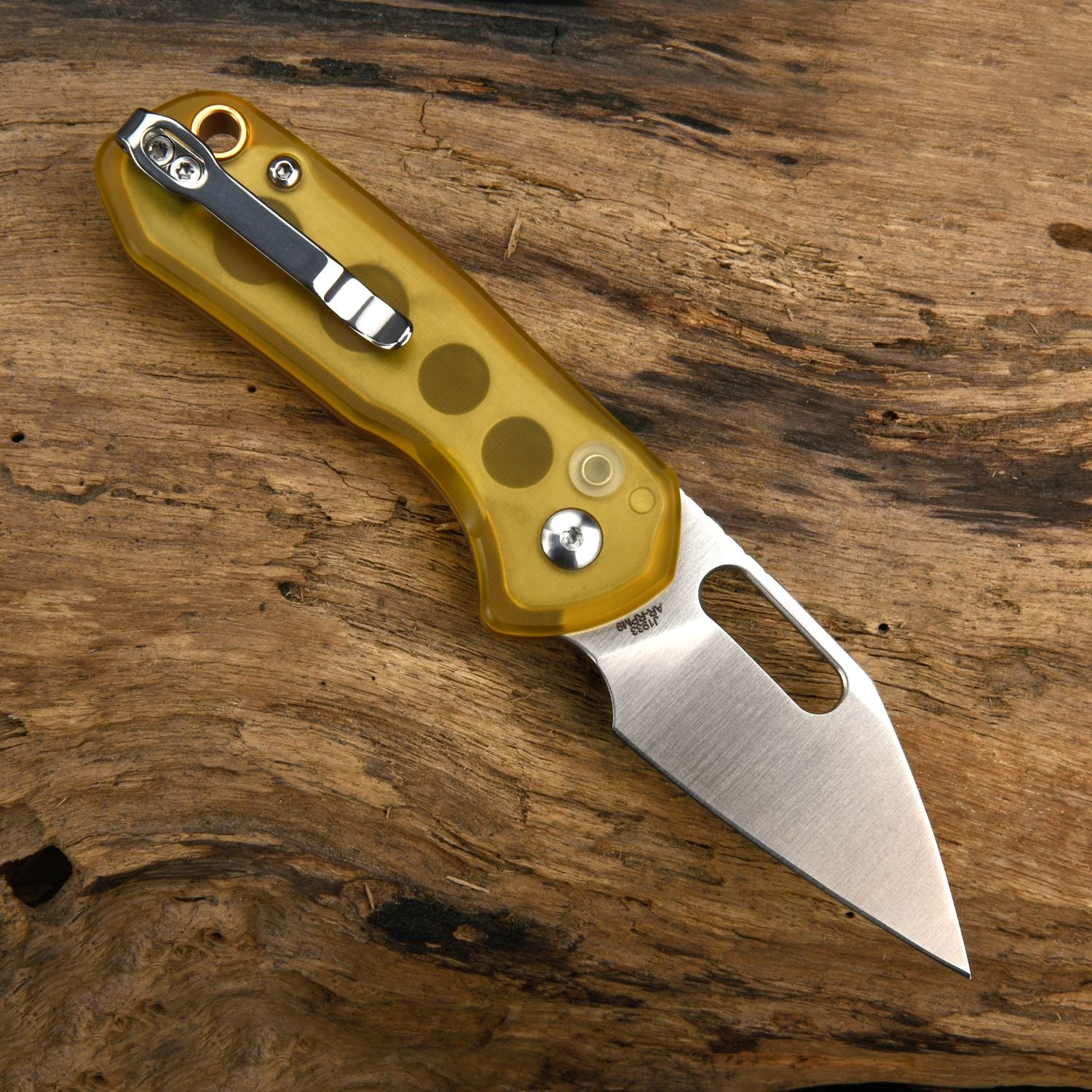CJRB Mini Pyrite J1933 AR-RPM9 Steel Blade Ultem Handle Folding Knives