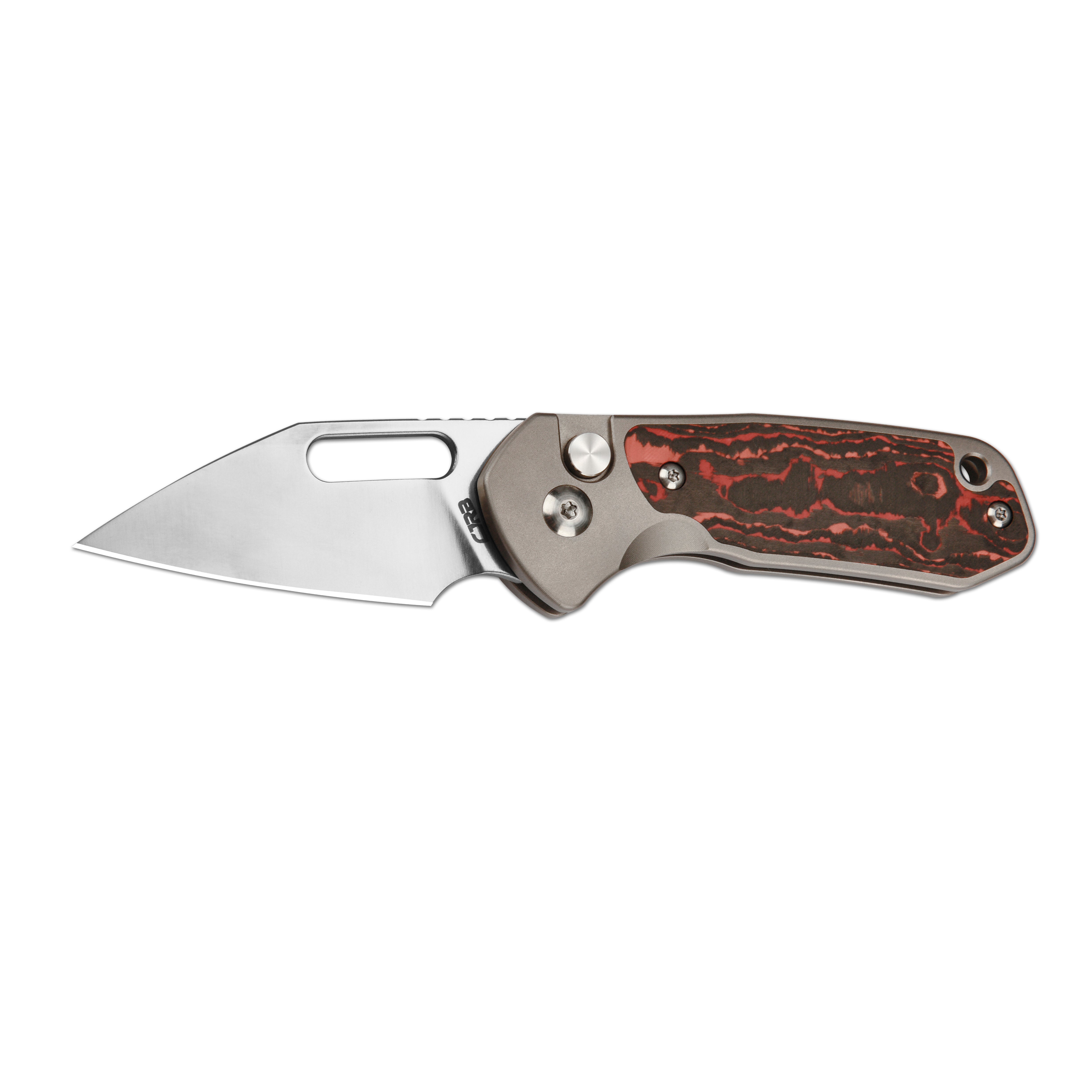 CJRB Mini Pyrite J1933 CPM S90V Blade Titanium and Fat Carbon Handle Folding Knives(Limited Edition)