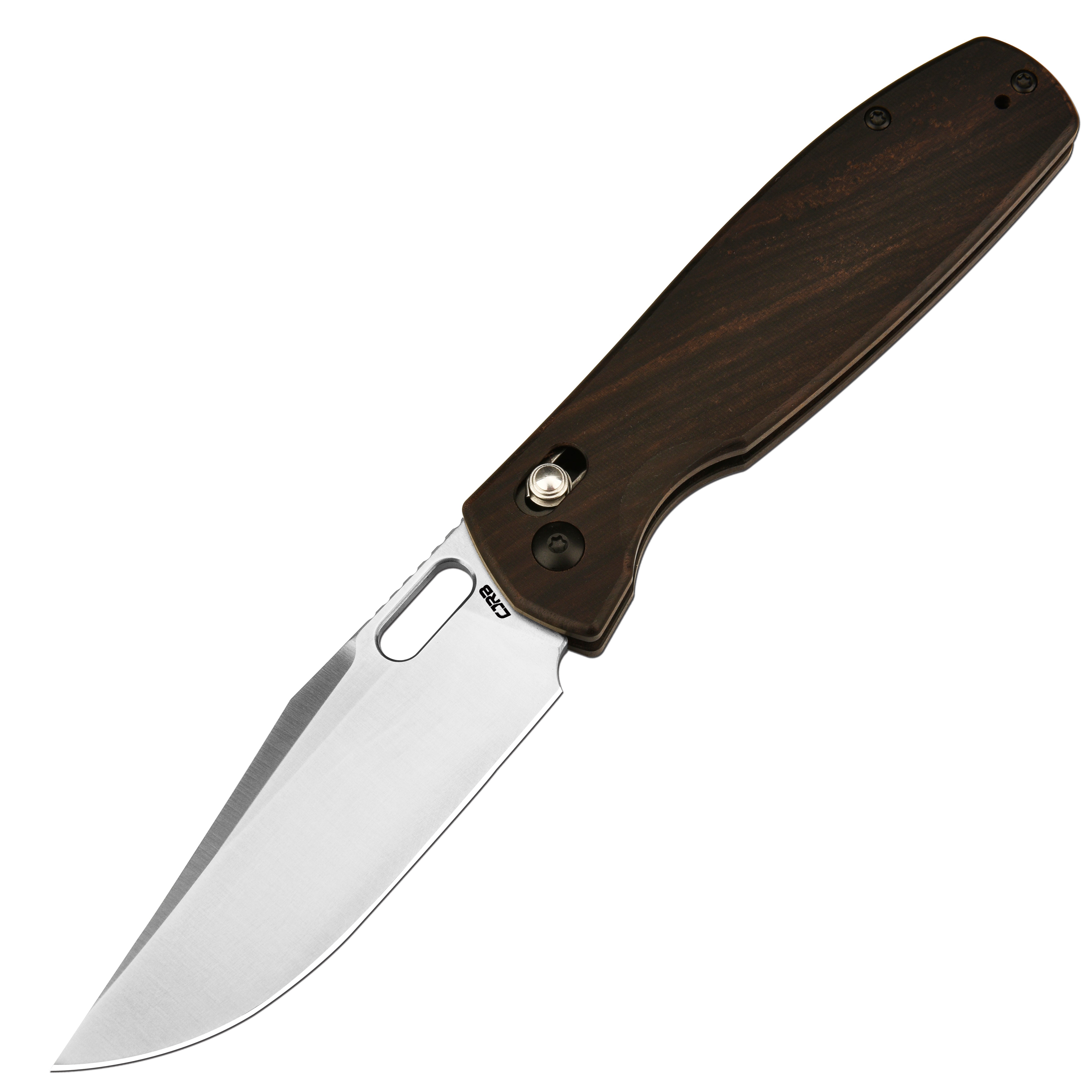 CJRB Prado J1936 AR-RPM9 Steel Blade Wood Handle Crossbar Lock Folding Knives - Ebony (J1936-EB)