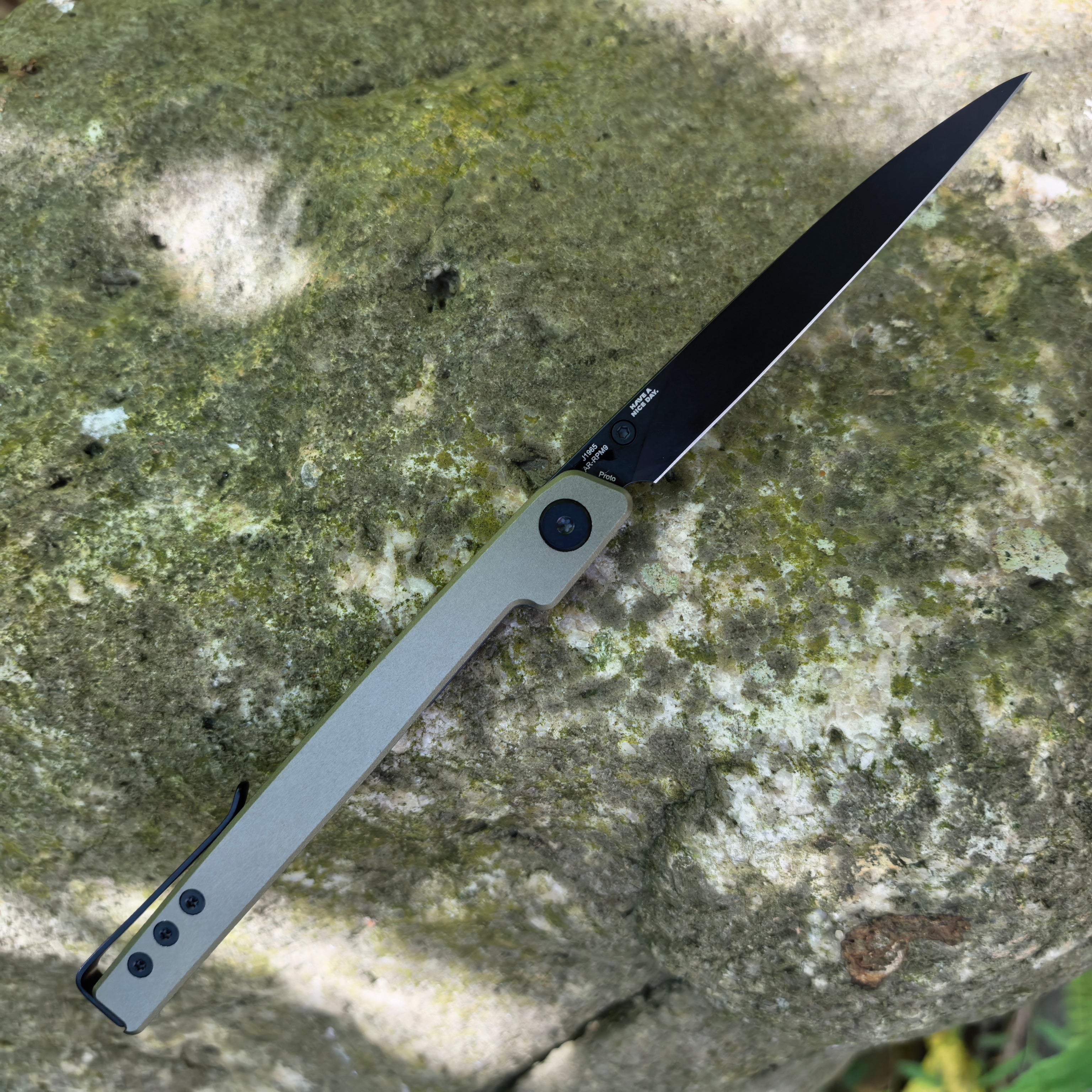 CJRB Prototype Lanky J1965 AR-RPM9 Steel Blade Aluminum Handle Folding Knives