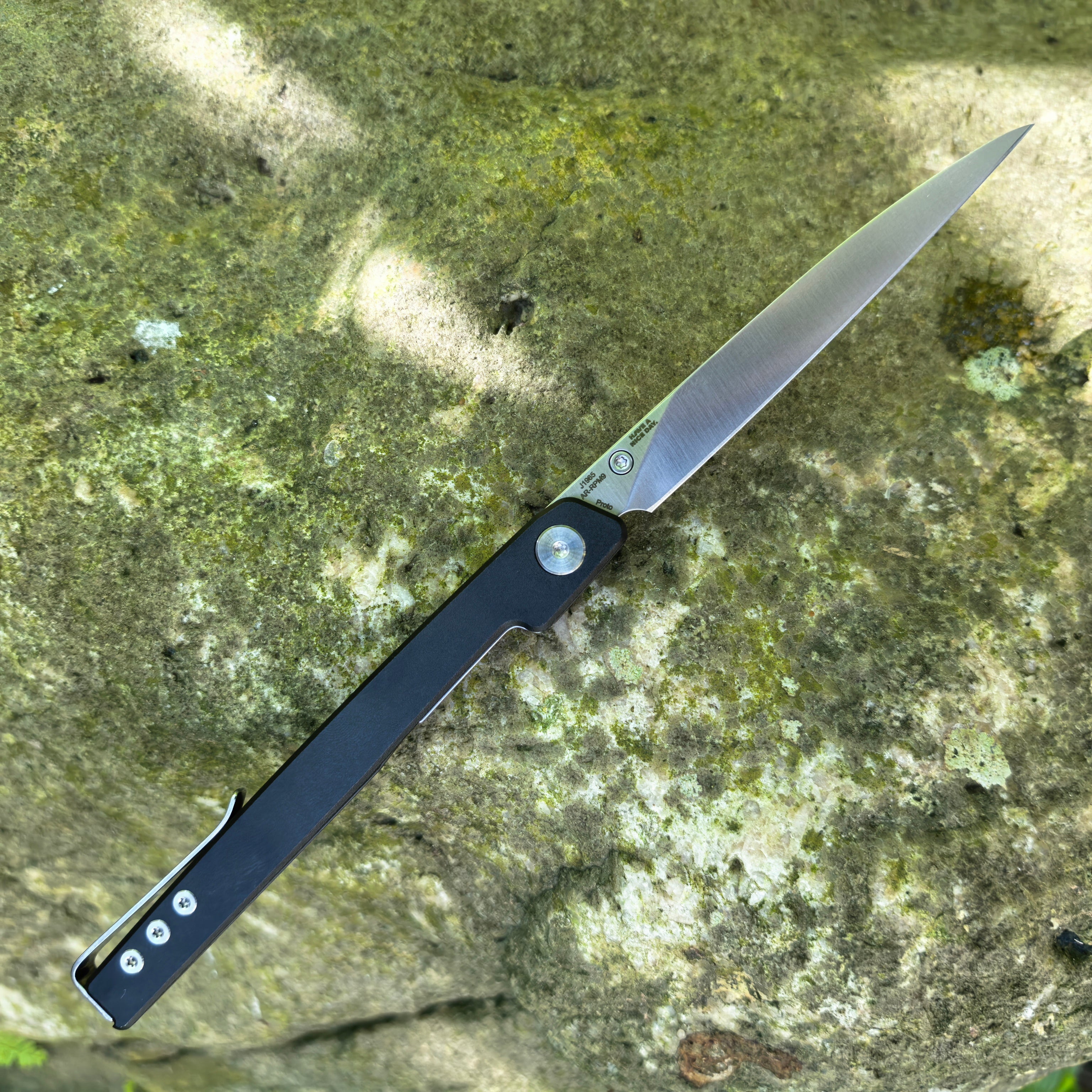 CJRB Prototype Lanky J1965 AR-RPM9 Steel Blade Aluminum Handle Folding Knives