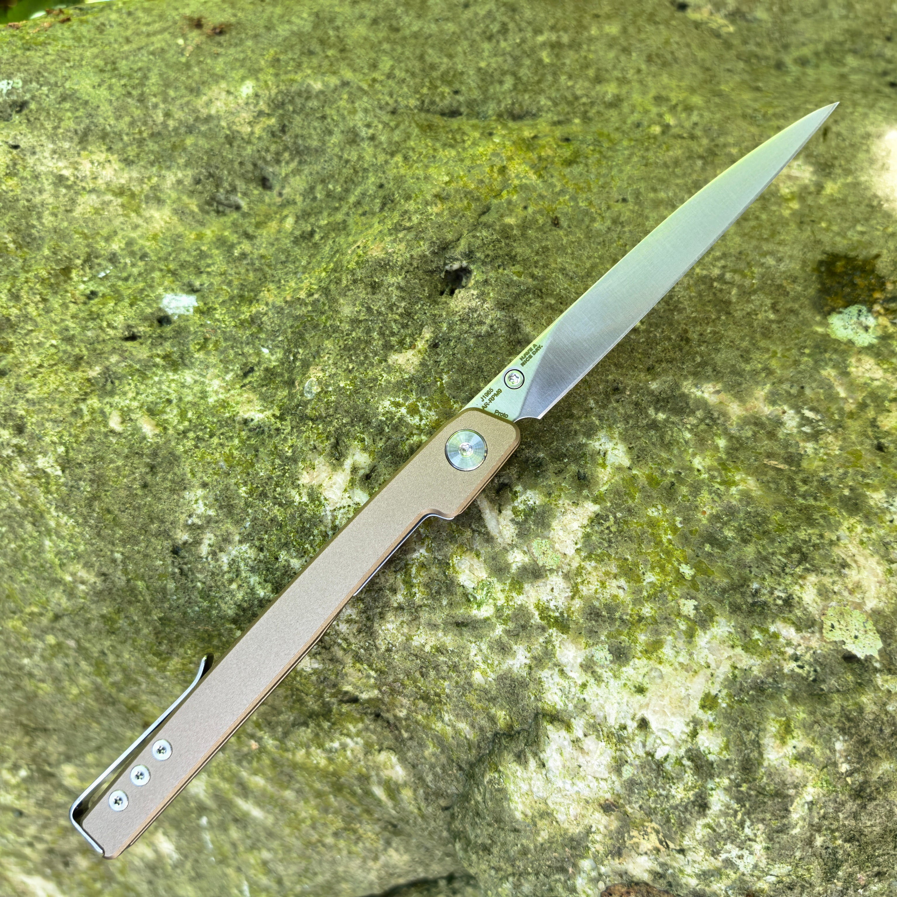CJRB Prototype Lanky J1965 AR-RPM9 Steel Blade Aluminum Handle Folding Knives