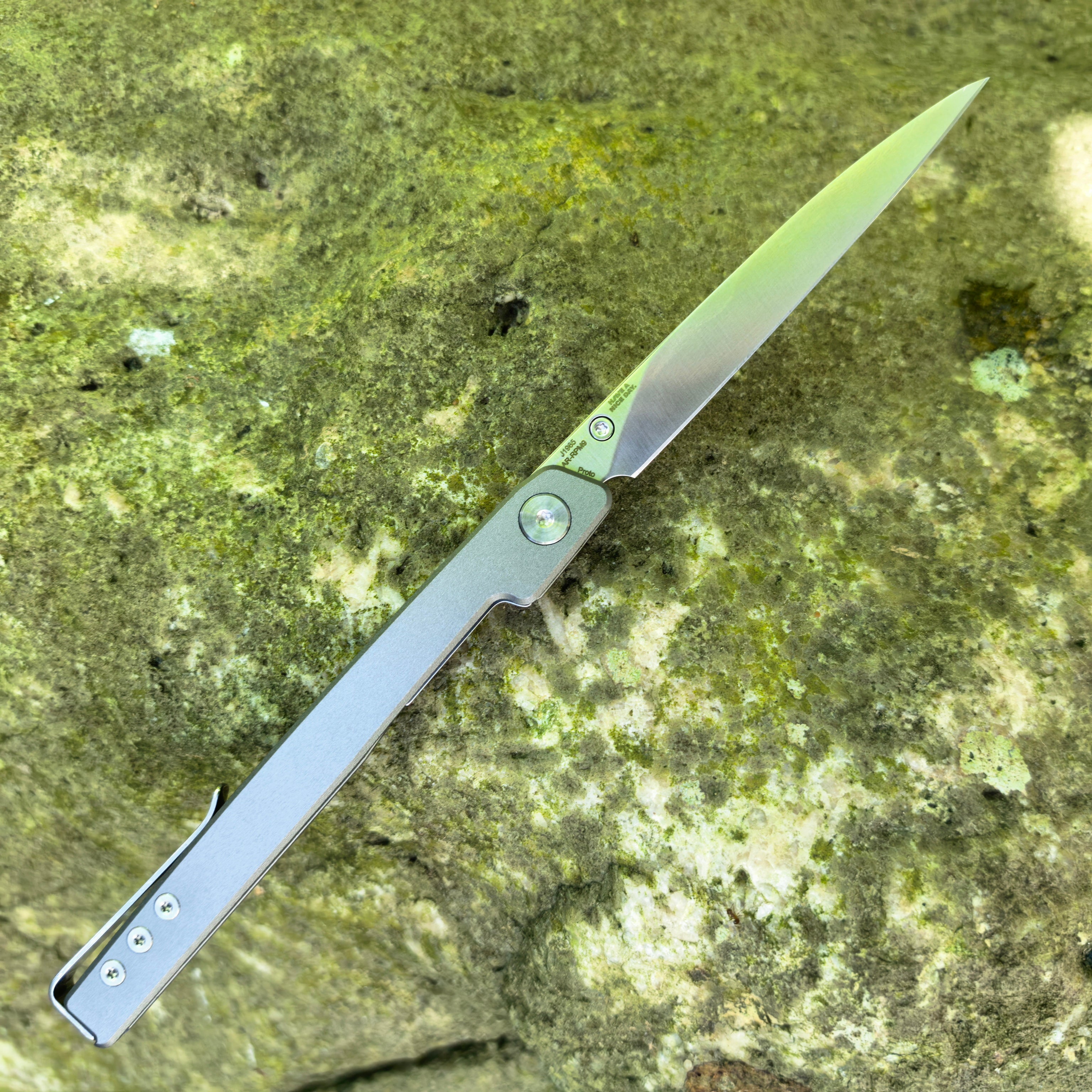 CJRB Prototype Lanky J1965 AR-RPM9 Steel Blade Aluminum Handle Folding Knives