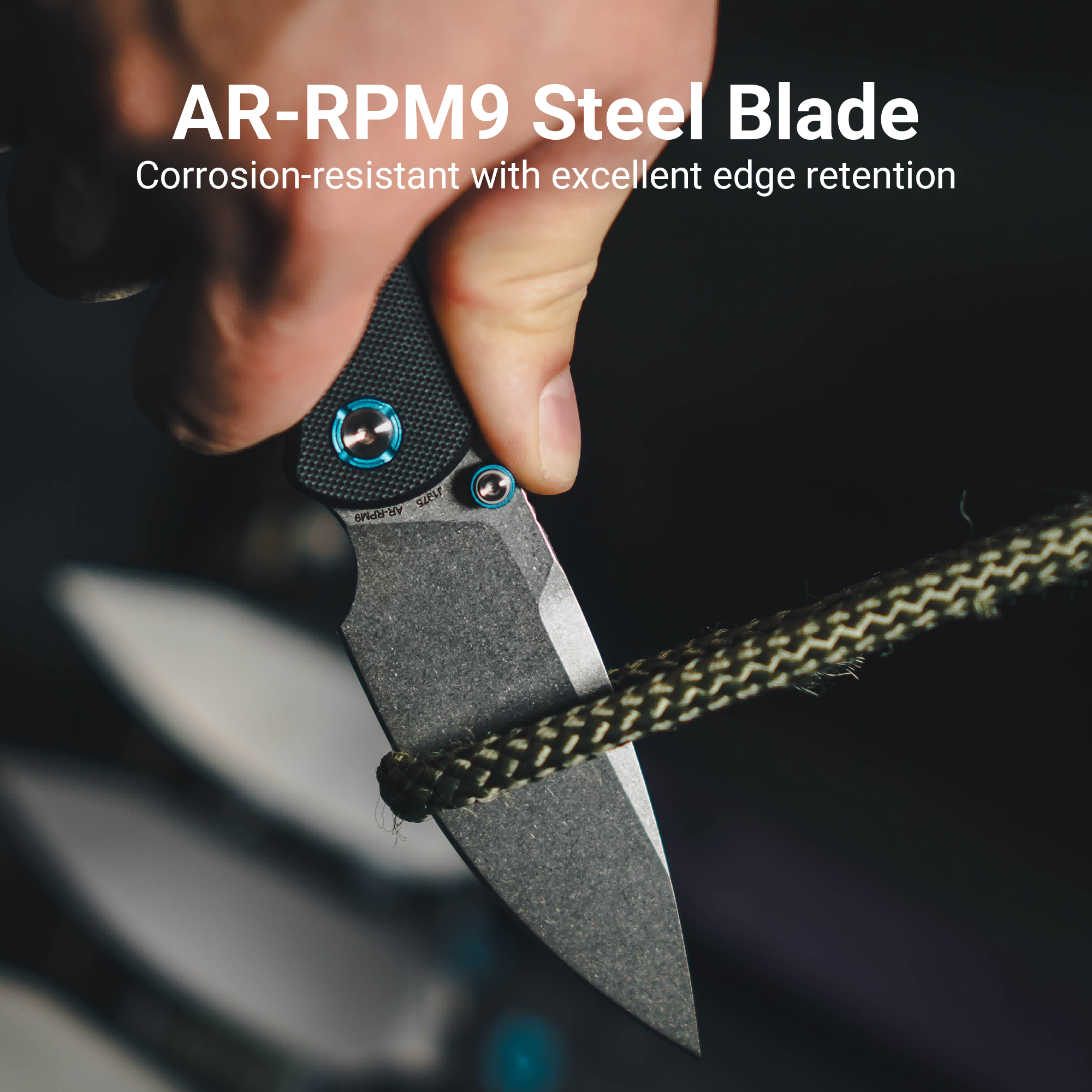 CJRB Latitude Thumb Stud & Top Liner Lock EDC Knife Black G10 Handle(3.47'' AR-RPM9 Steel Stone Wash Blade) J1975-BK