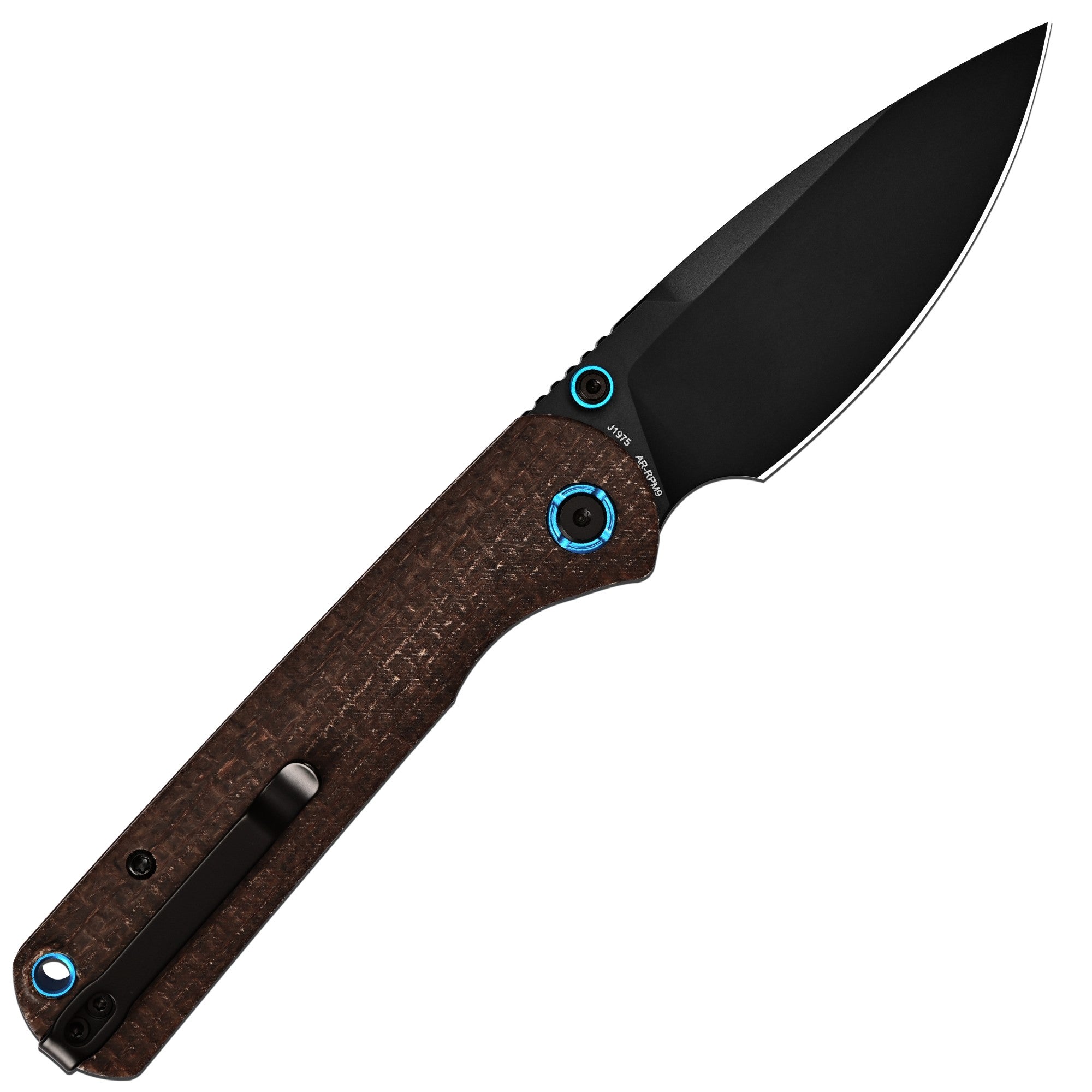 CJRB Latitude Thumb Stud & Top Liner Lock EDC Knife Micarta(Glow In the Dark) Handle(3.47'' AR-RPM9 Steel Black PVD Blade) J1975-GDBN (Exclusive)
