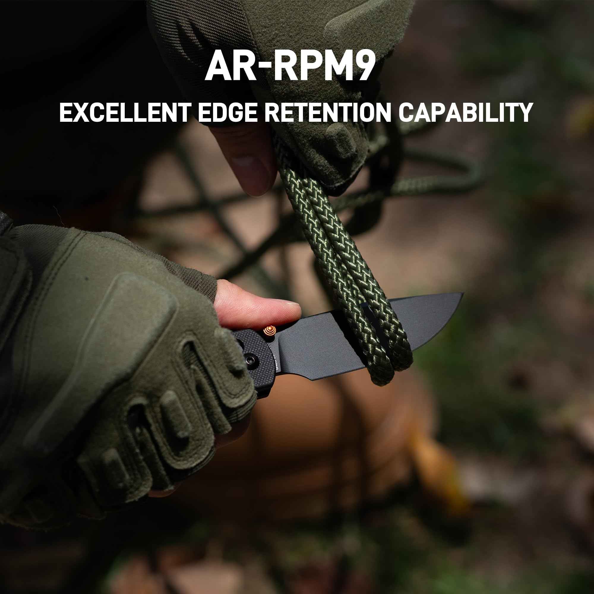 CJRB Bolt J1960 AR-RPM9 Steel Blade G10 Handle Folding Knives, Black