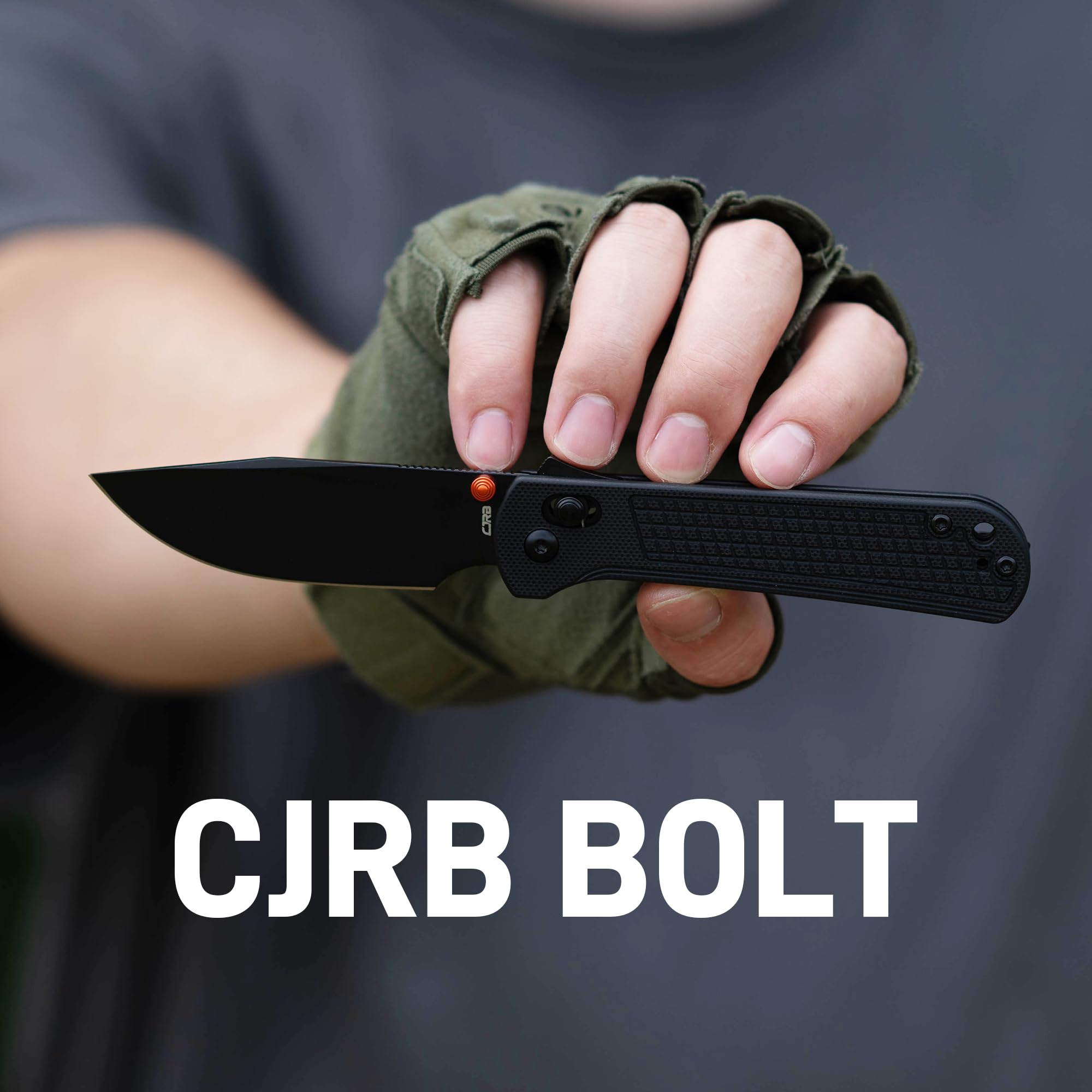 CJRB Bolt J1960 AR-RPM9 Steel Blade G10 Handle Folding Knives, Black