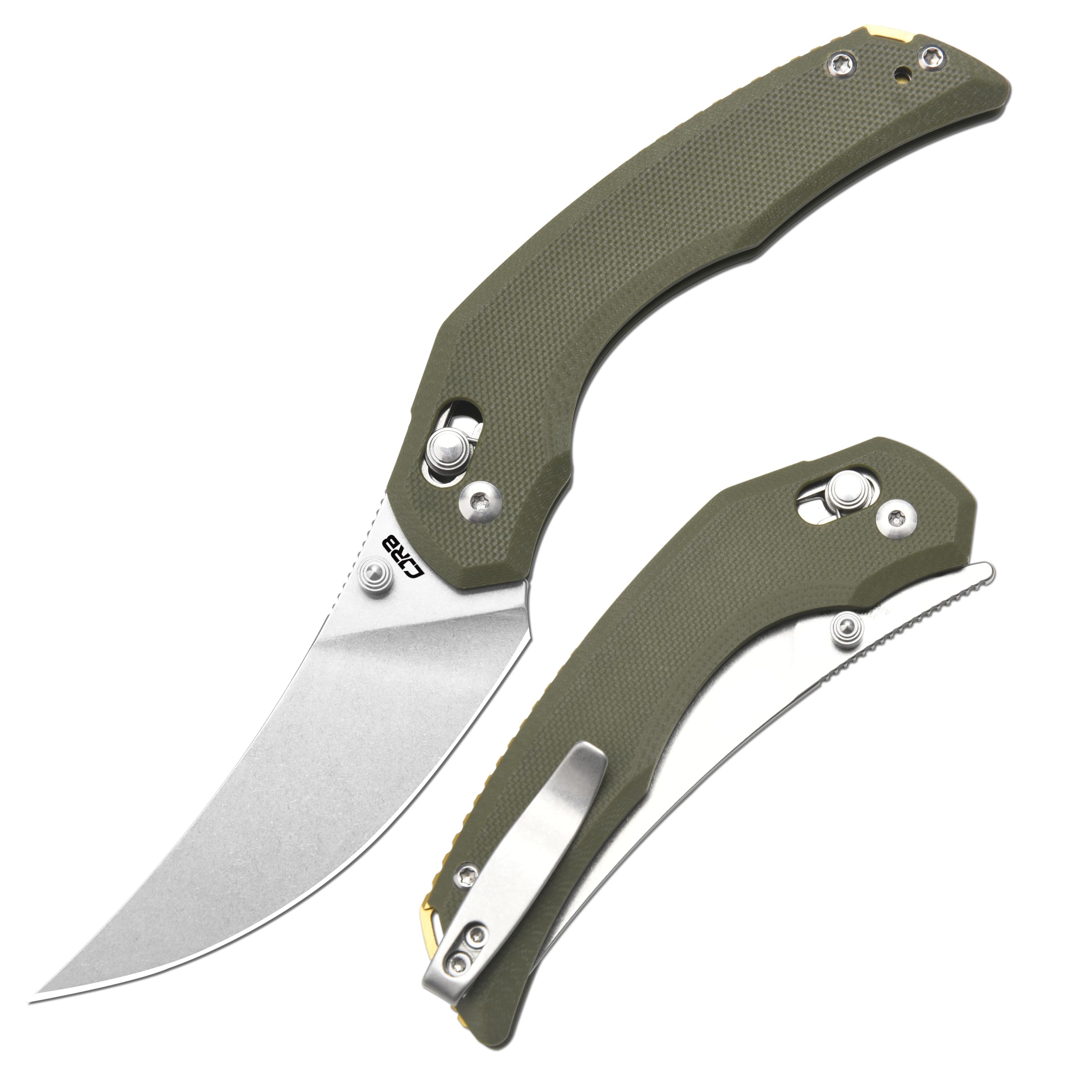 CJRB Nanner J1955 AR-RPM9 Steel Blade G10 Handle Folding Knives, Green