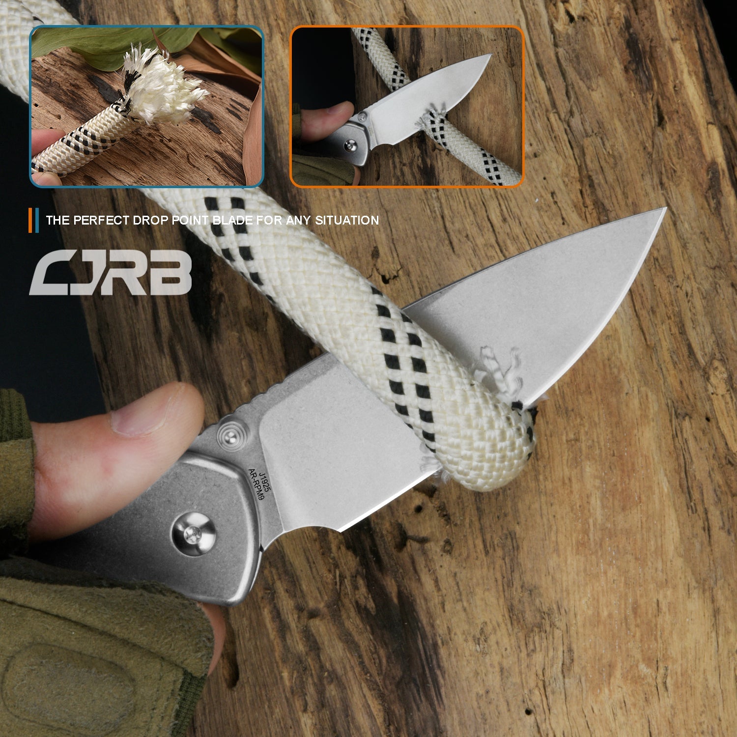 CJRB Pyrite J1925 AR-RPM9 Steel Blade Steel Handle Folding Knives