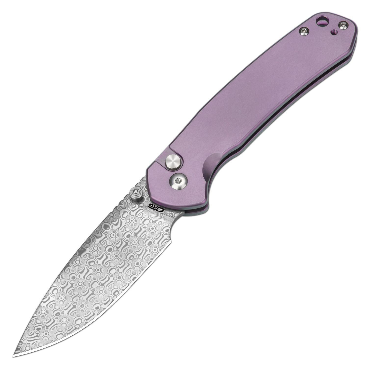 CJRB Pyrite J1925 Damascus Blade Titanium Handle Folding Knives
