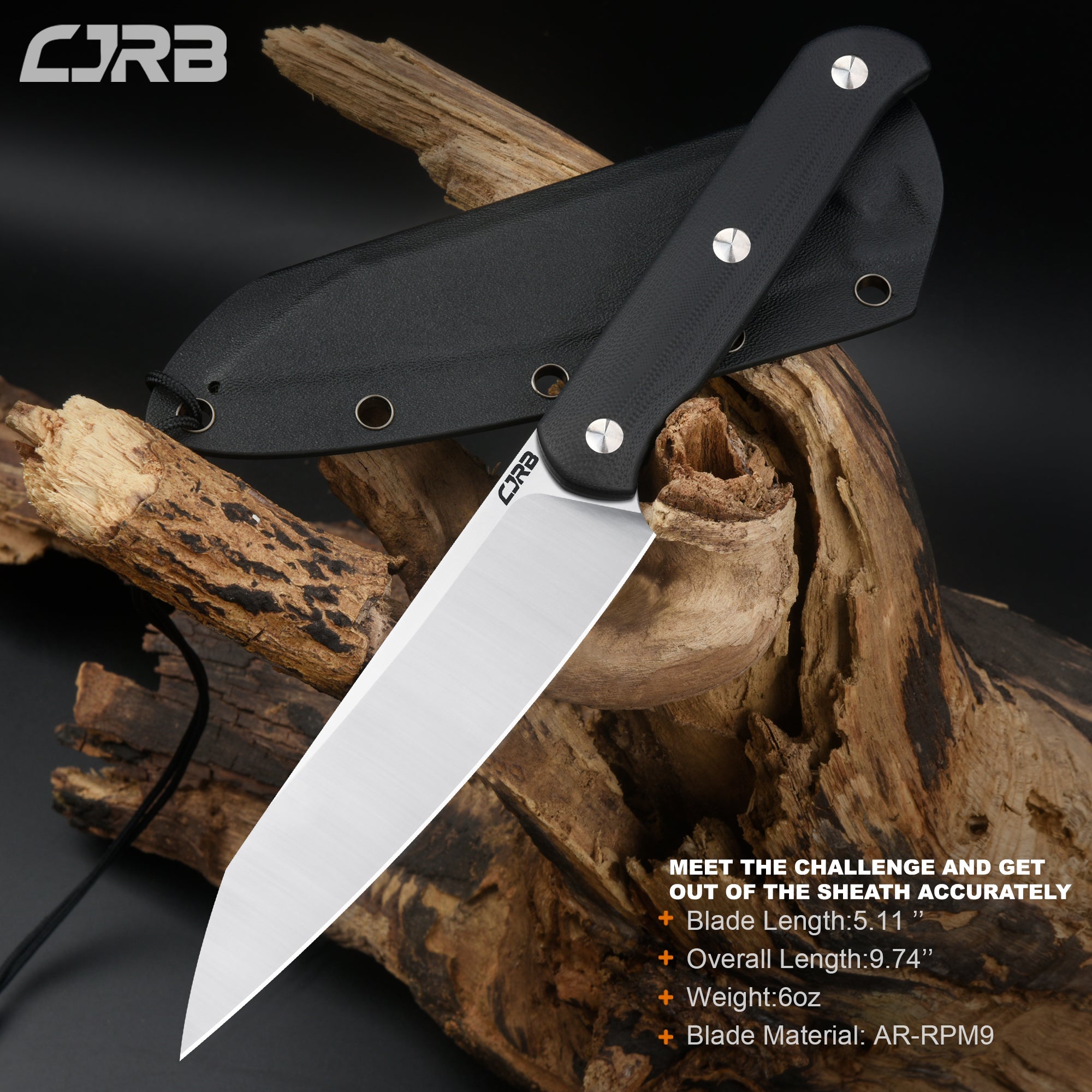CJRB Silax J1921b AR-RPM9 Steel Blade G10 Handle Fixed Blade Knives