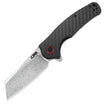 CJRB Crag J1904 Rose Damascus Blade Carbon Fiber Handle Folding Knives