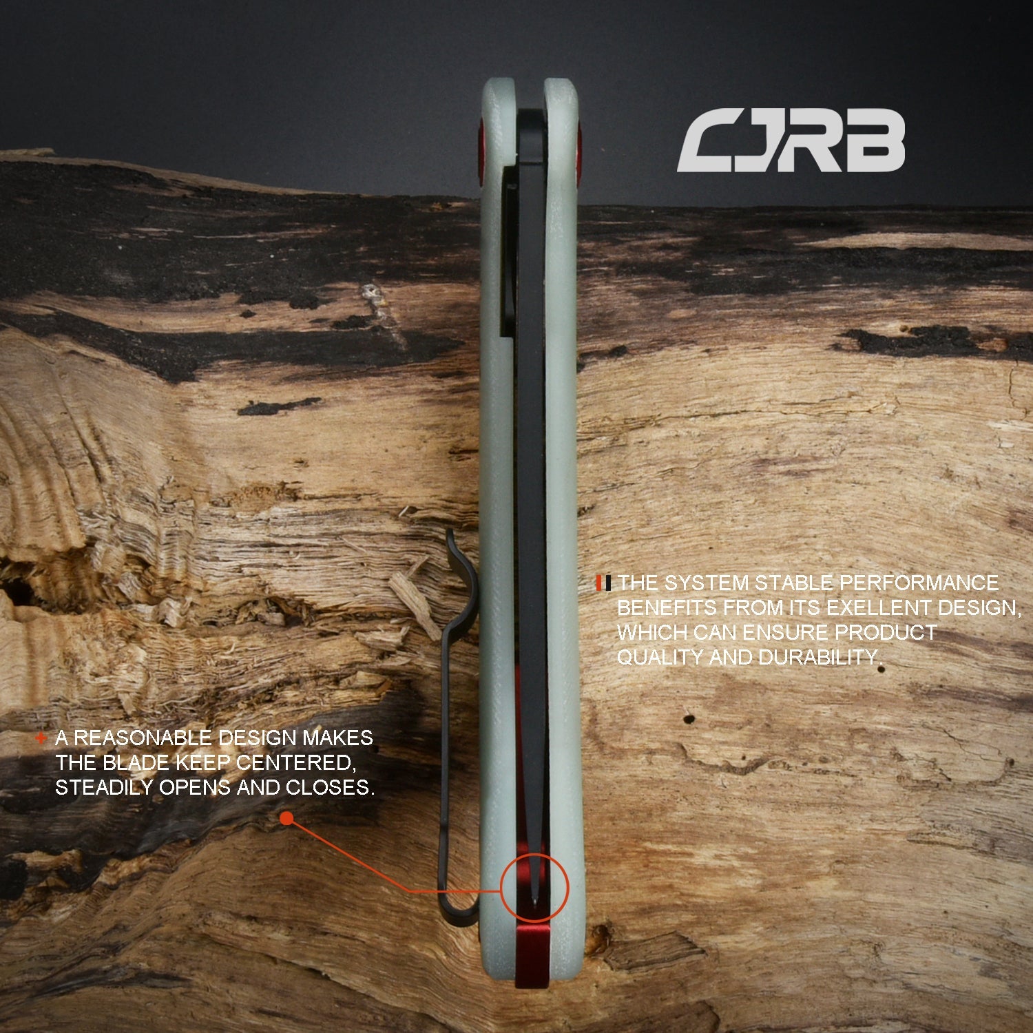 CJRB Gobi J1906 AR-RPM9 Steel Black Pvd Blade G10 Handle Folding Knives - Natural Green (J1906-BNTG)