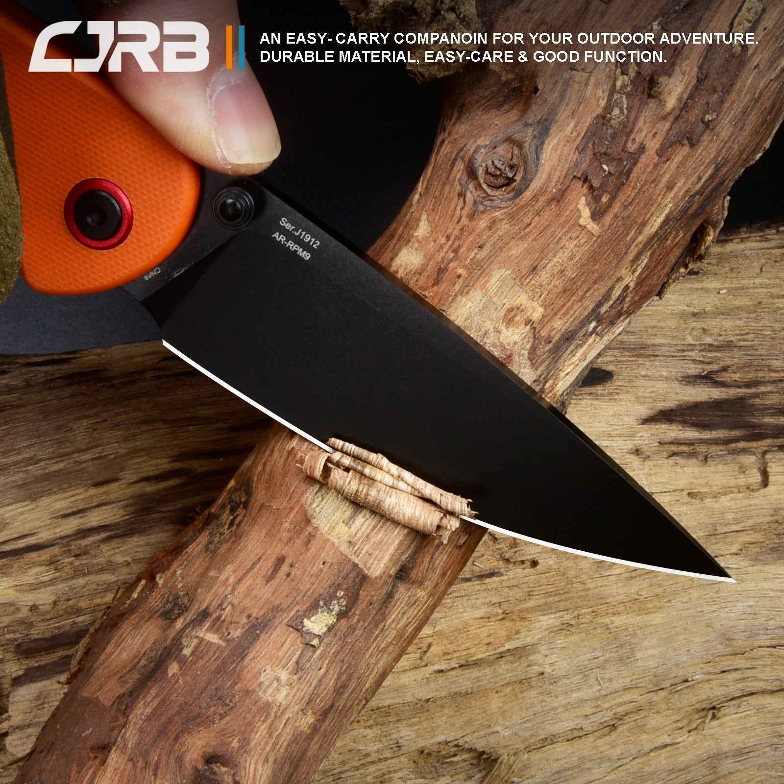 CJRB Feldspar J1912 AR-RPM9 Steel Black Pvd Coated Blade G10 Handle Folding Knives