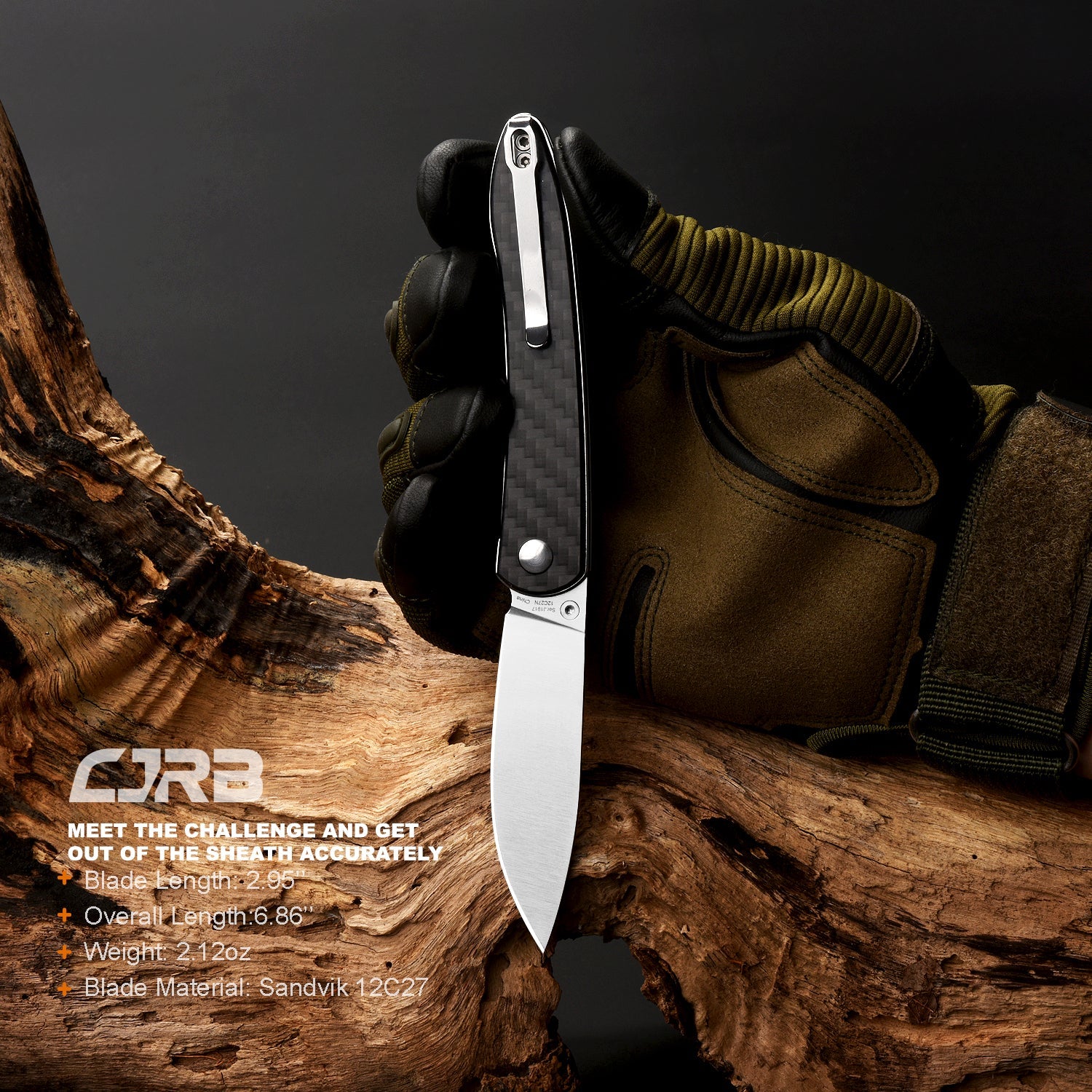 CJRB Ria J1917 12c27 Blade Carbon Fiber Handle Folding Knives