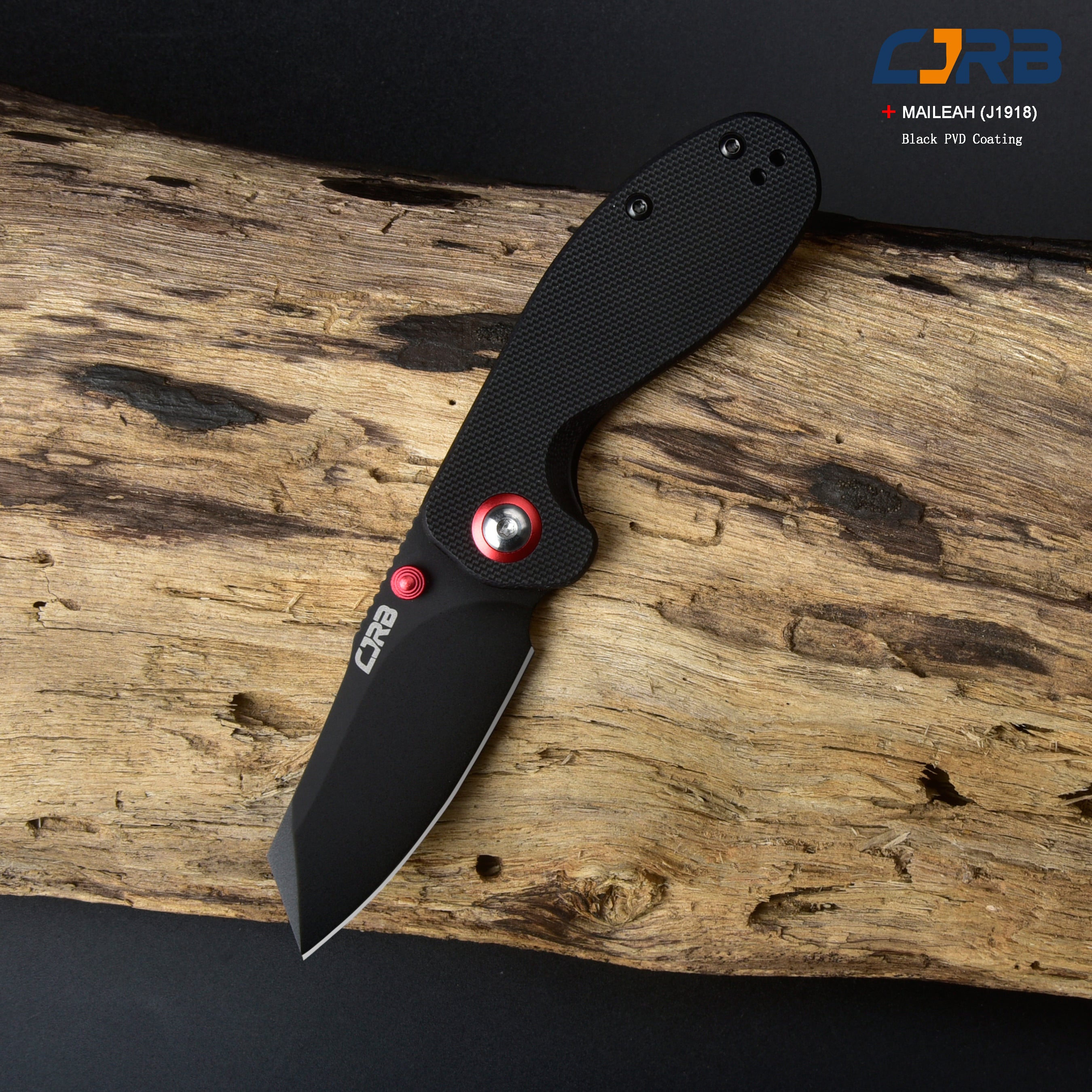 CJRB Maileah J1918 AR-RPM9 Steel Black Pvd Blade G10 Handle Folding Knives