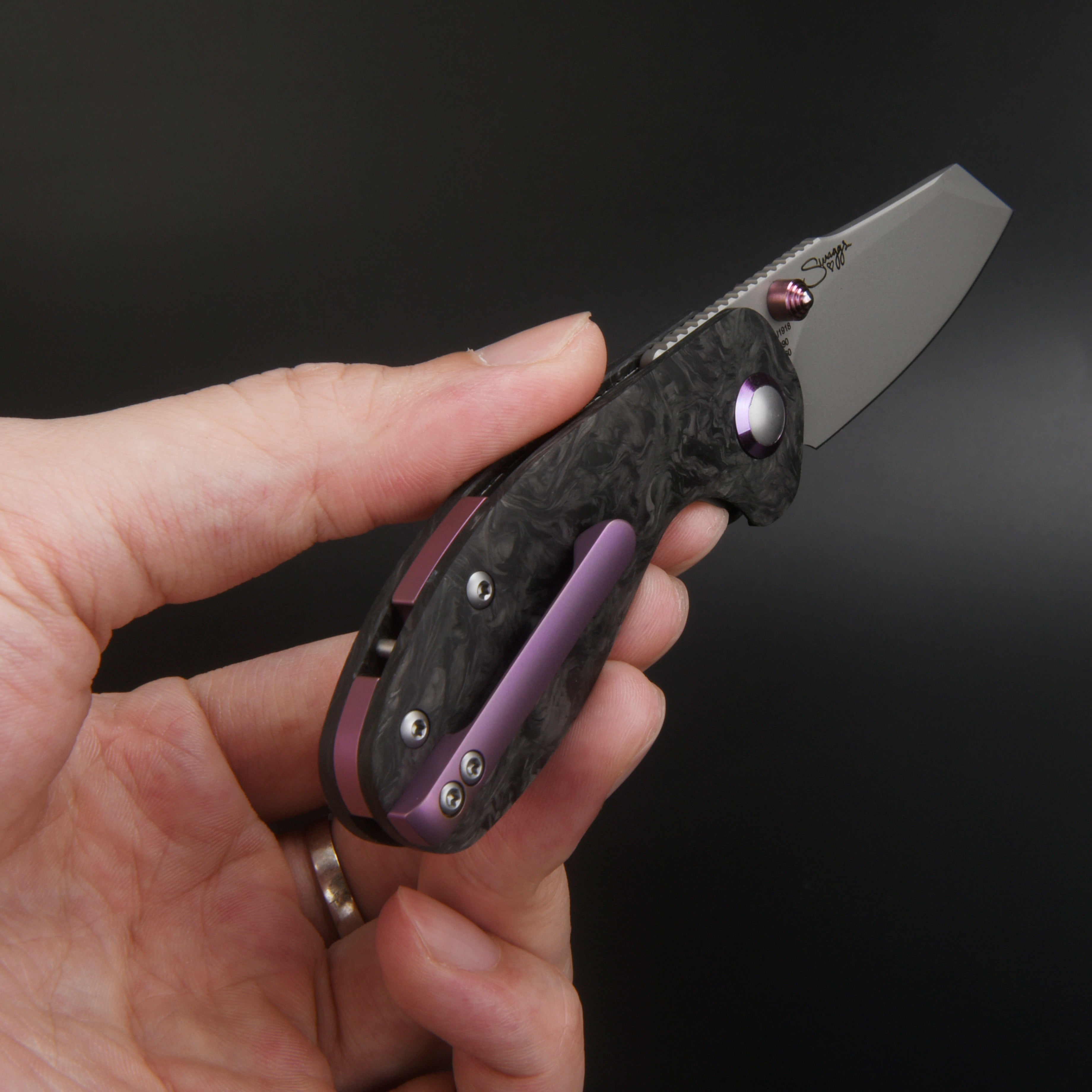 CJRB Maileah J1918 M390 Blade Marbled Carbon Fiber Handle Folding Knives(Limited Edition)