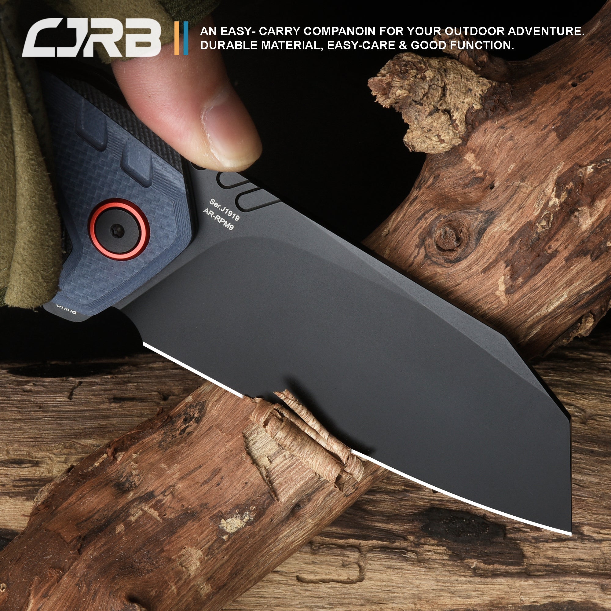 CJRB Tigris J1919 AR-RPM9 Steel Black Pvd Blade Black&Blue G10 Handle Pocket Knives Folding Knives Edc Knives