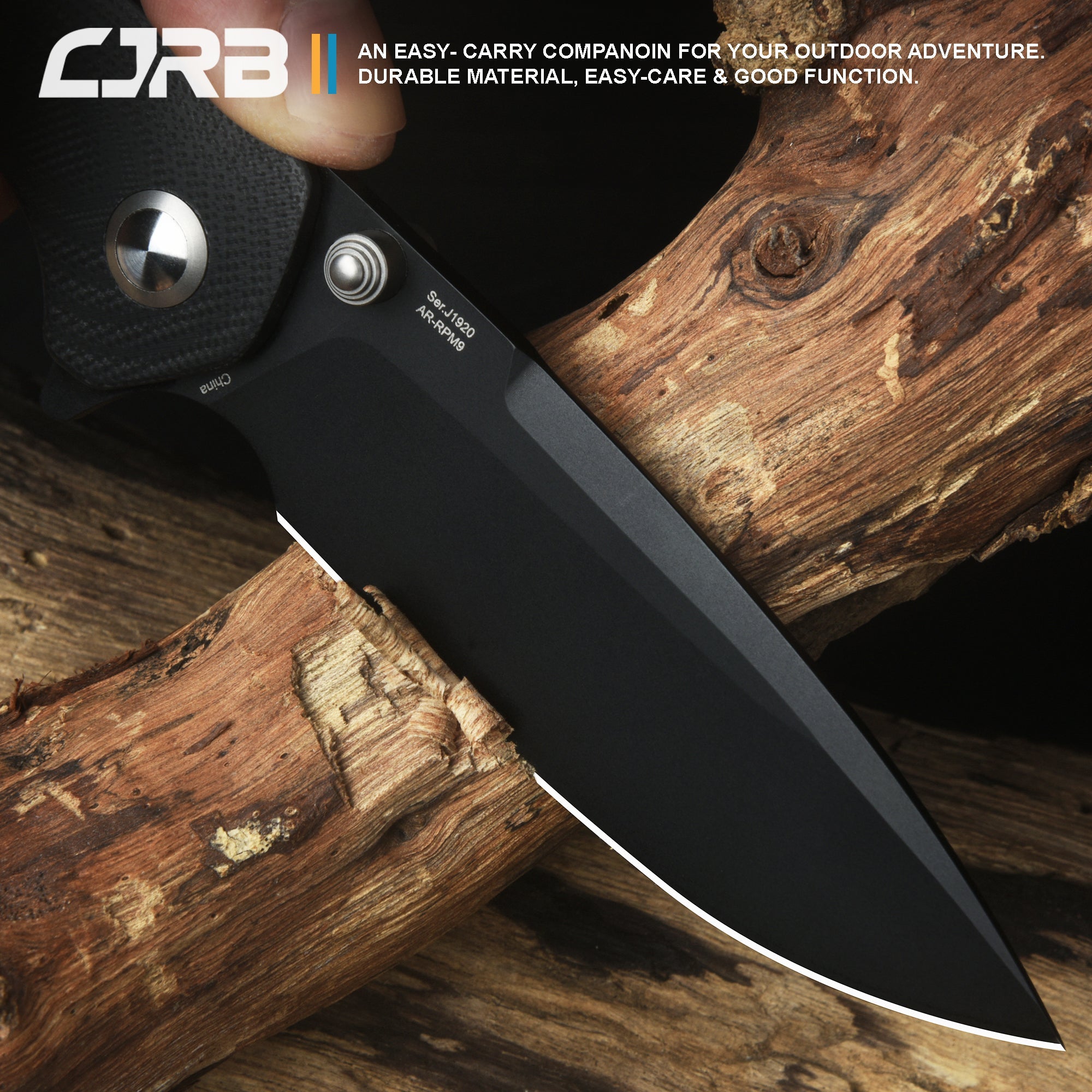 Cjrb Scoria J1920 AR-RPM9 Steel Black Pvd Blade Black G10 Handle Tactical Knives Folding Knives Edc Knives