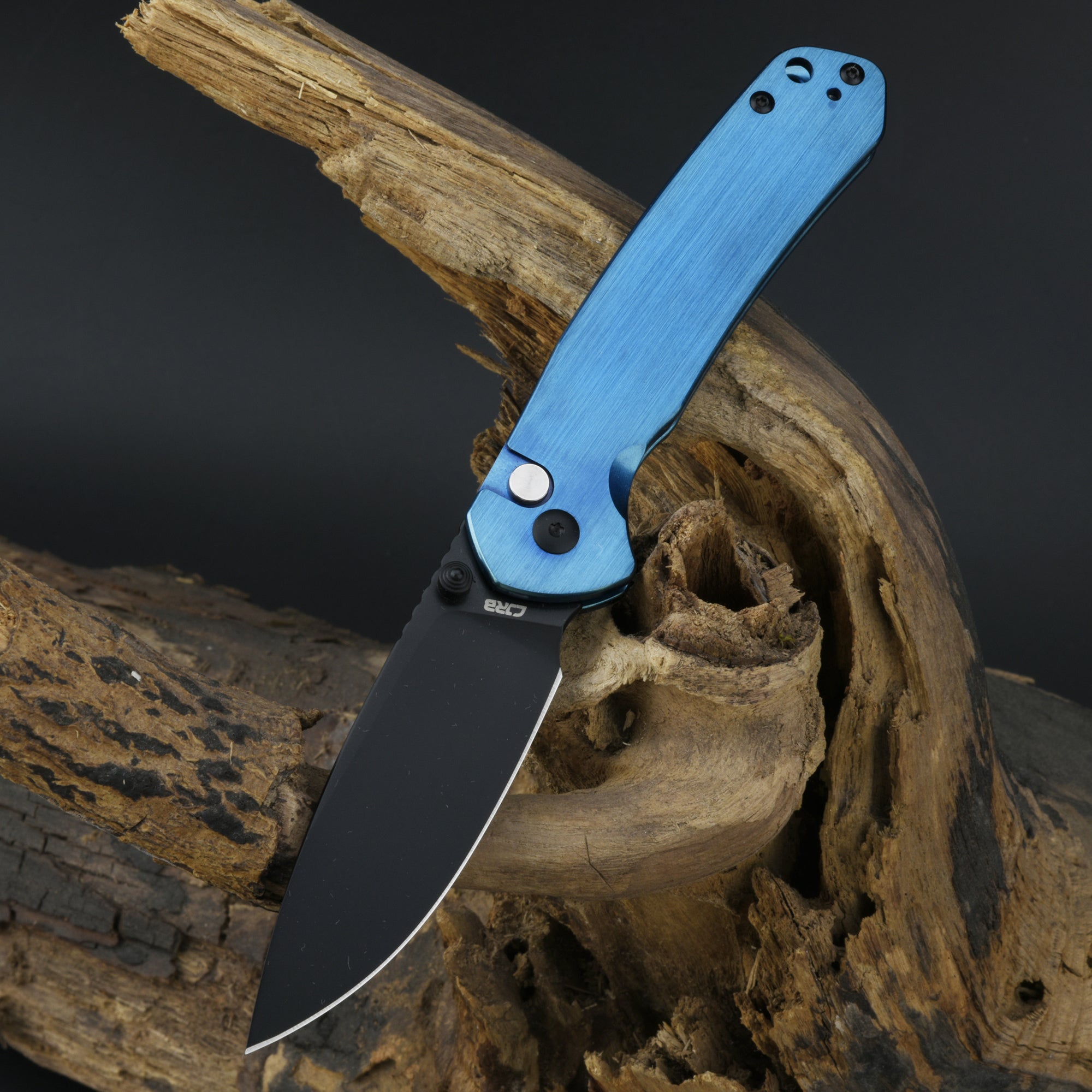 CJRB Pyrite J1925 AR-RPM9 Steel Blade Steel Handle Folding Knives Blue