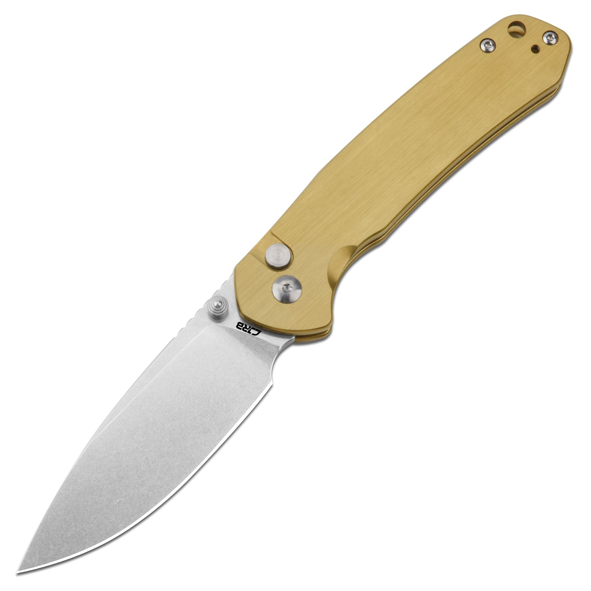 CJRB Pyrite J1925 AR-RPM9 Steel Blade Steel Handle Folding Knives Brass Colorer
