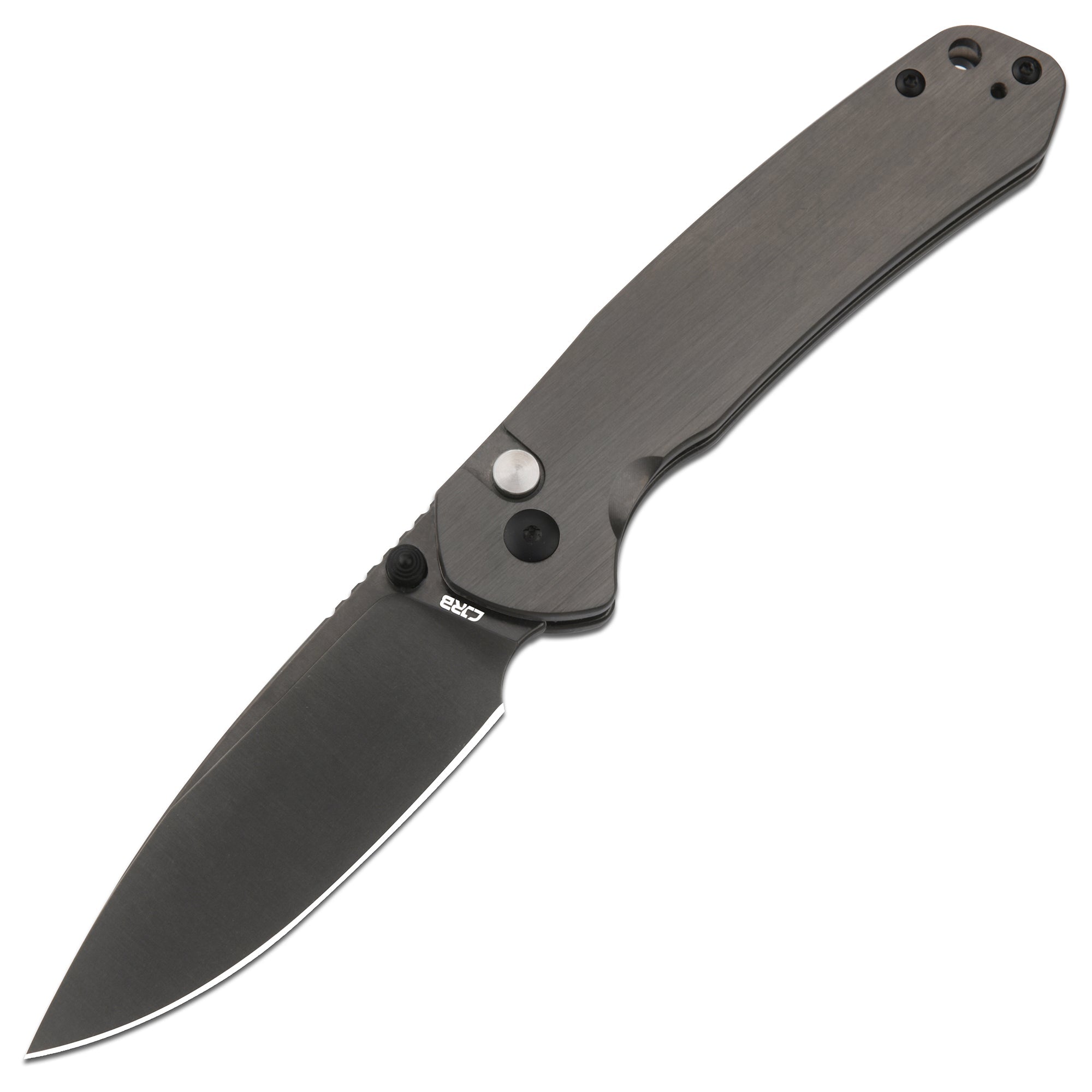 CJRB Pyrite J1925 AR-RPM9 Steel Blade Steel Handle Folding Knives Smoky Gray