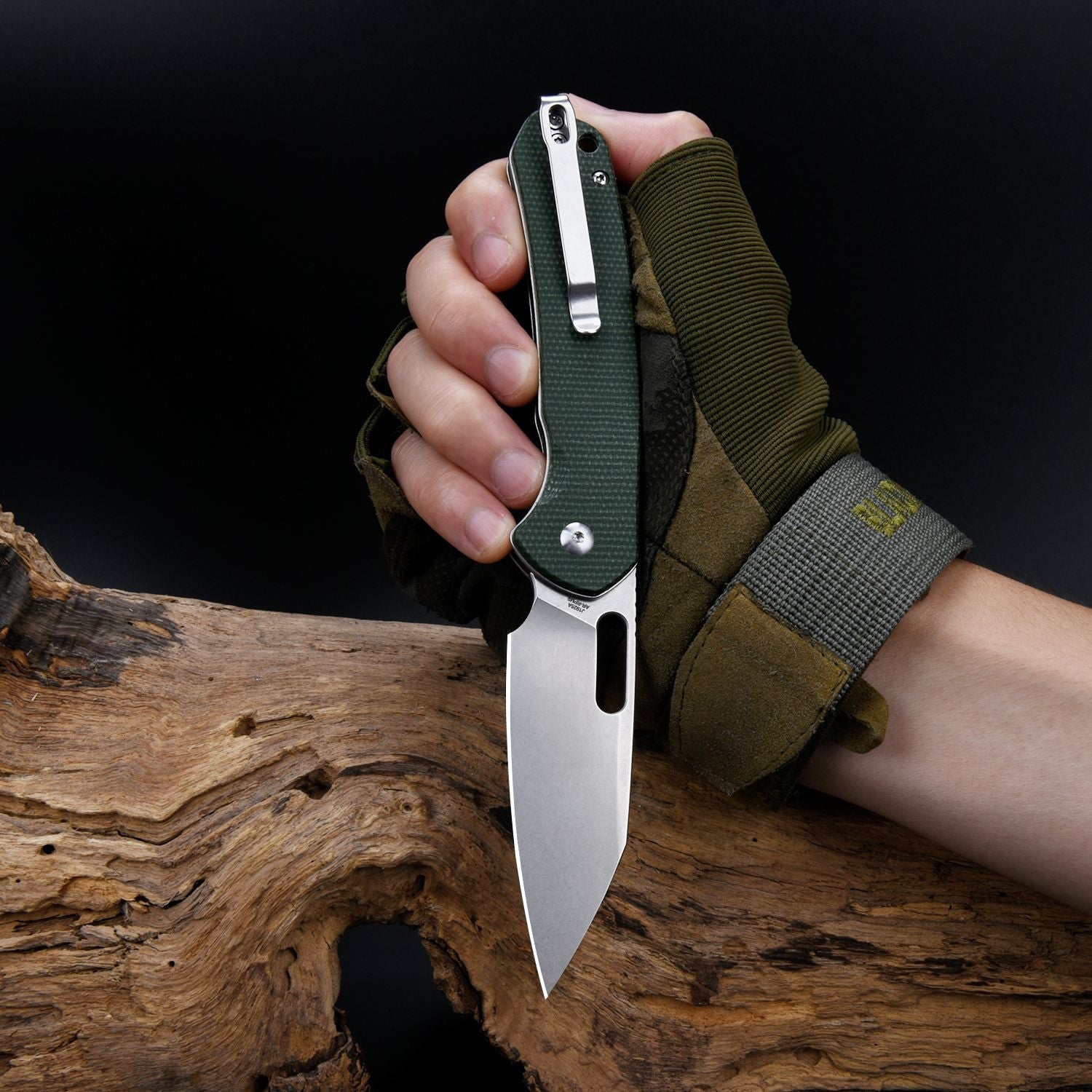 CJRB Pyrite-Alt Wharncliffe J1925A AR-RPM9 Steel Blade Micarta Handle Folding Knives