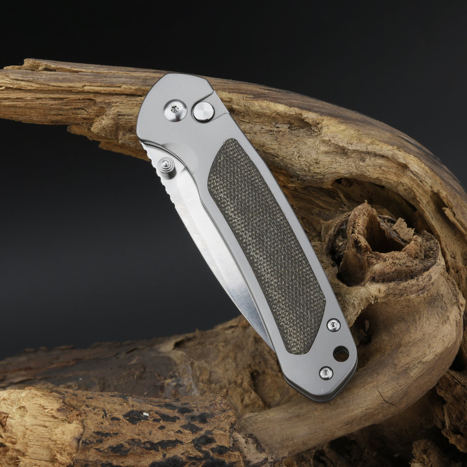 CJRB Pyrite J1925TI-ODG S35VN Blade Titanium And Micarta Handle Folding Knives(Limited Edition)