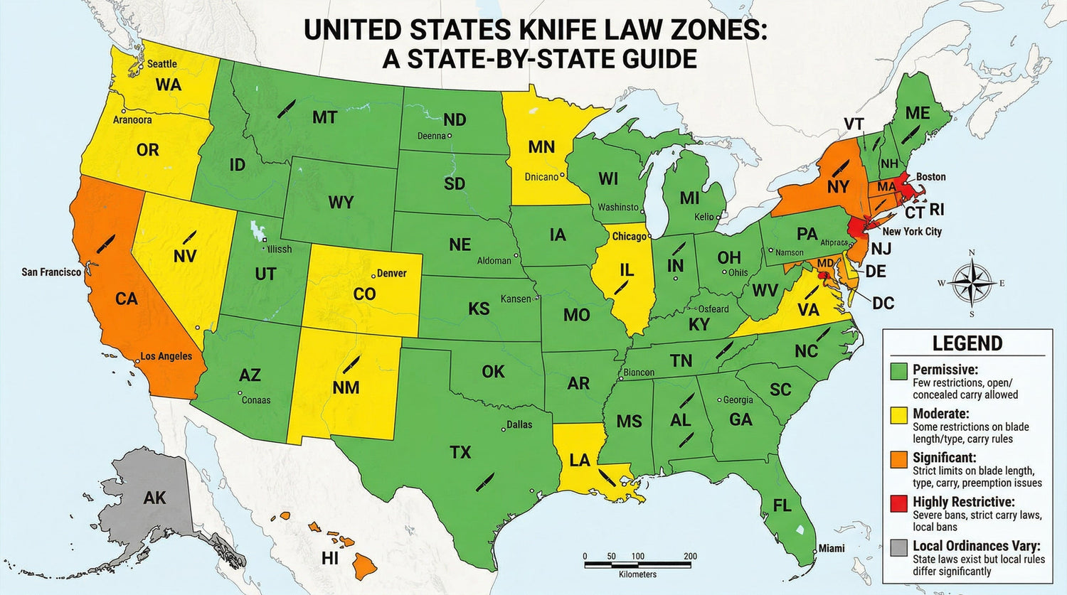 State-by-State Guide: Knife Carrying Laws & OTF Regulations (Are OTF Knives Legal In Michigan?)