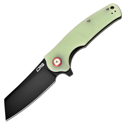 CJRB Crag Liner Lock & Flipper G10(Glow In the Dark) Handle (3.43'' AR-RPM9 Black PVD Coating Blade) J1904-BGD